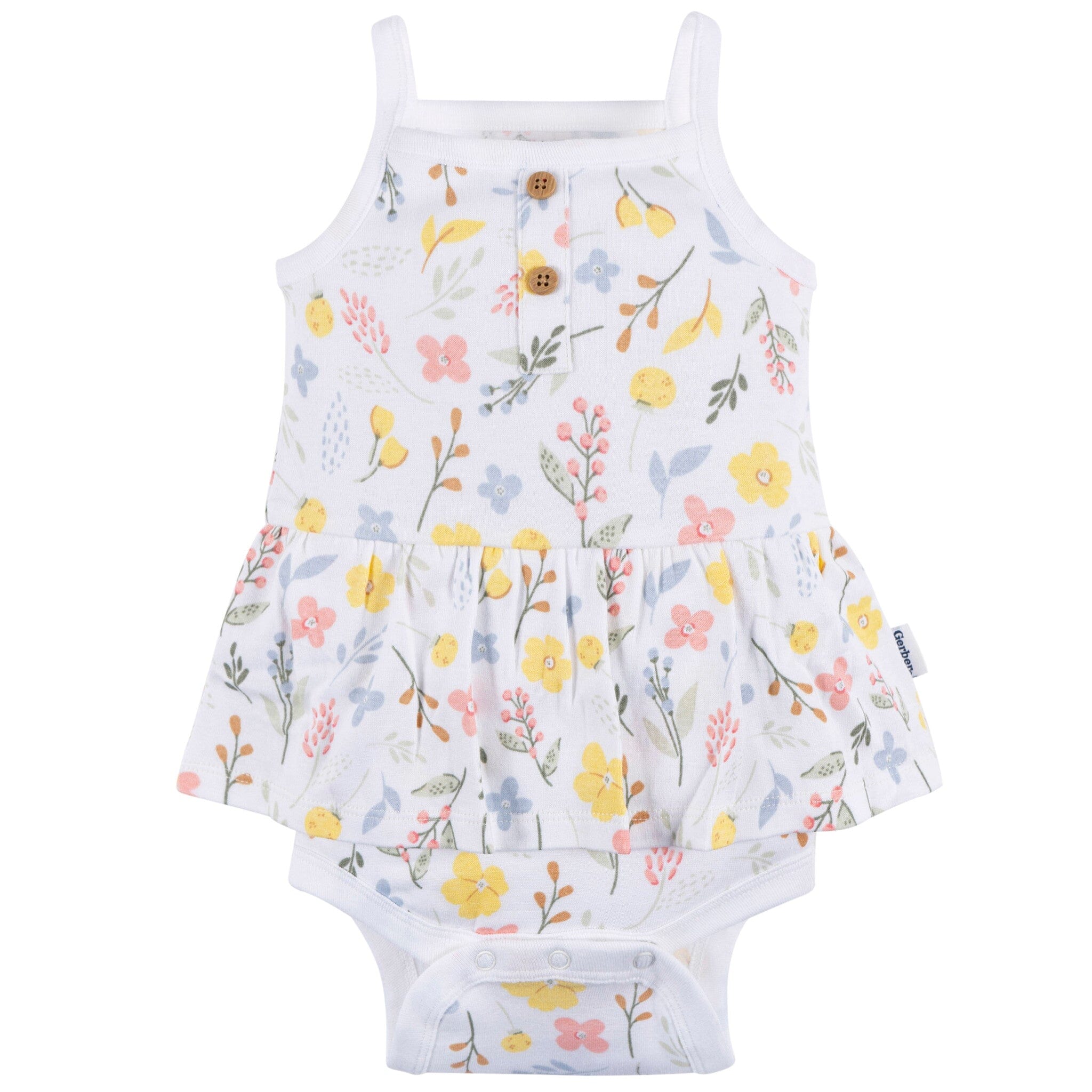 4-Pack Baby Girls White Floral Sleeveless Onesies Bodysuits