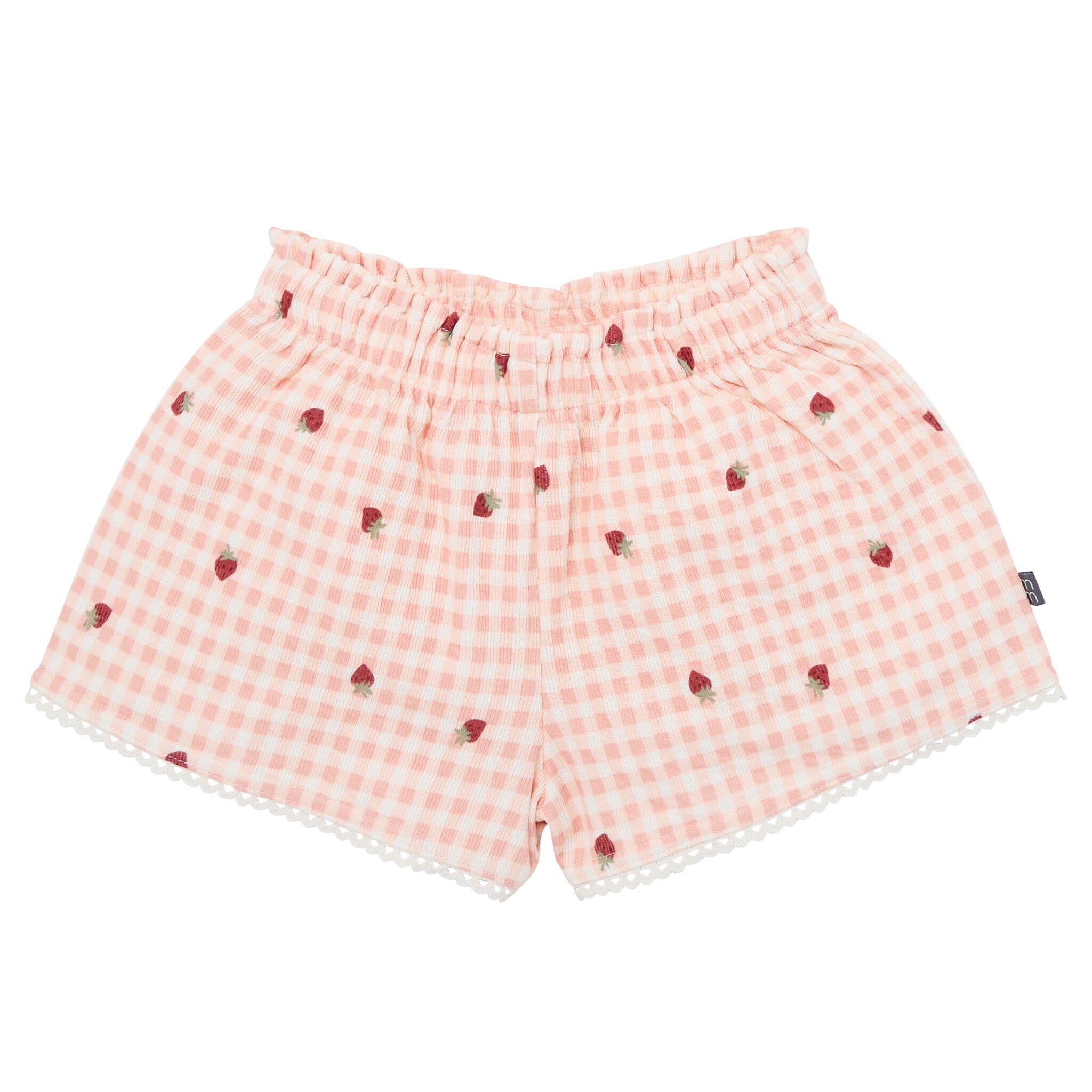 2-Piece Infant & Toddler Girls Rose Strawberry Gingham Top and Shorts Set