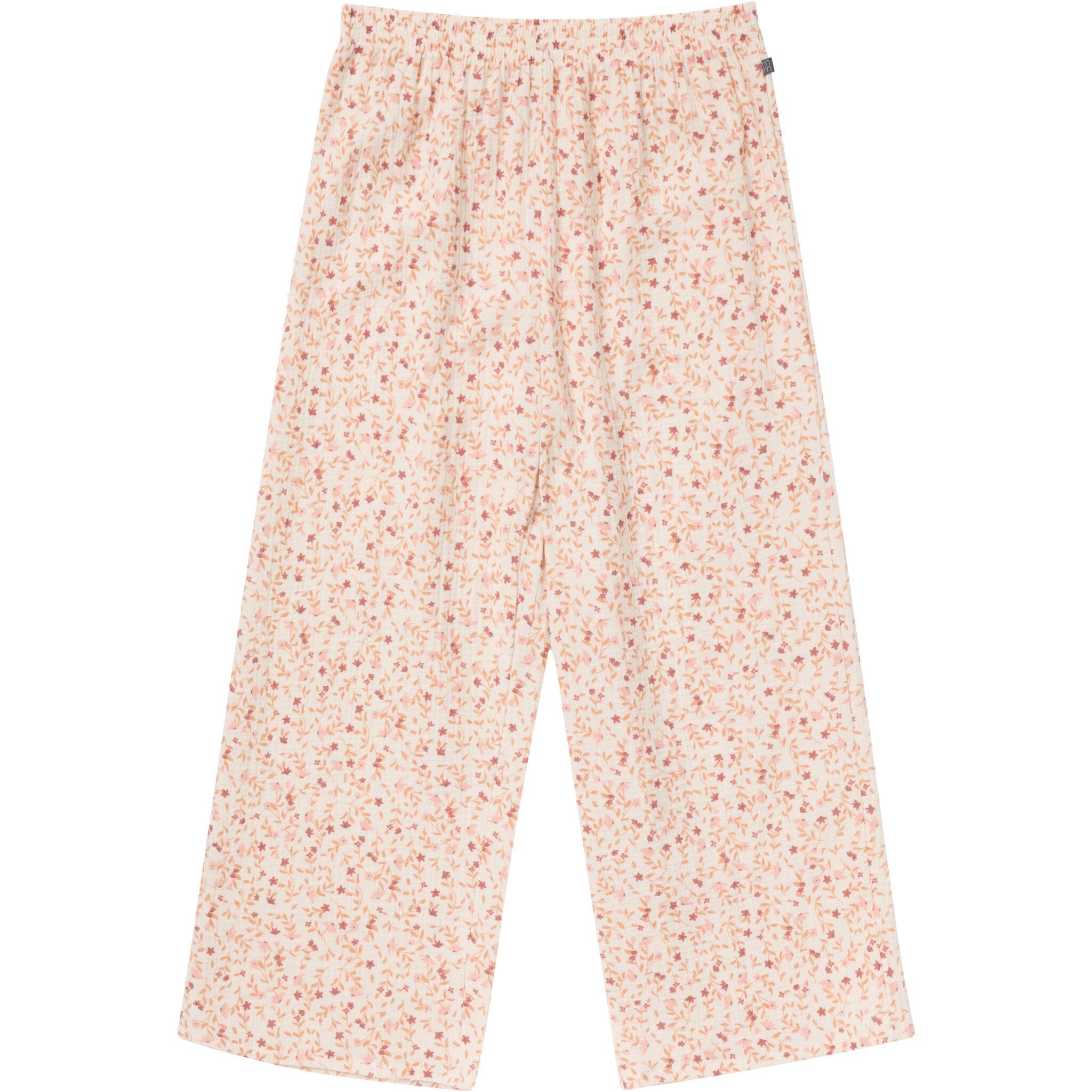 2-Piece Womens Beige Vine Floral Cropped Pants Set