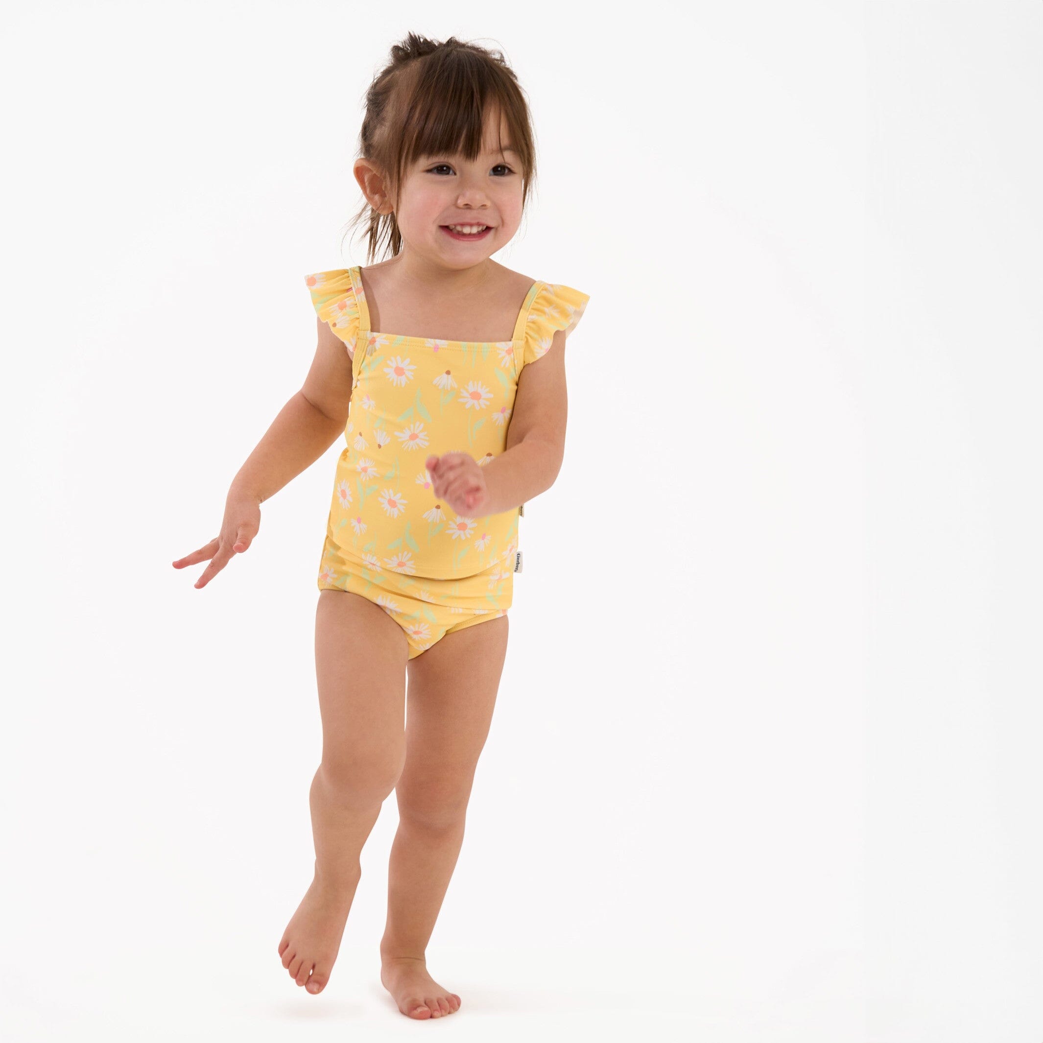 2-Piece Toddler Girls UPF 50+ Daisies Swimsuit Set