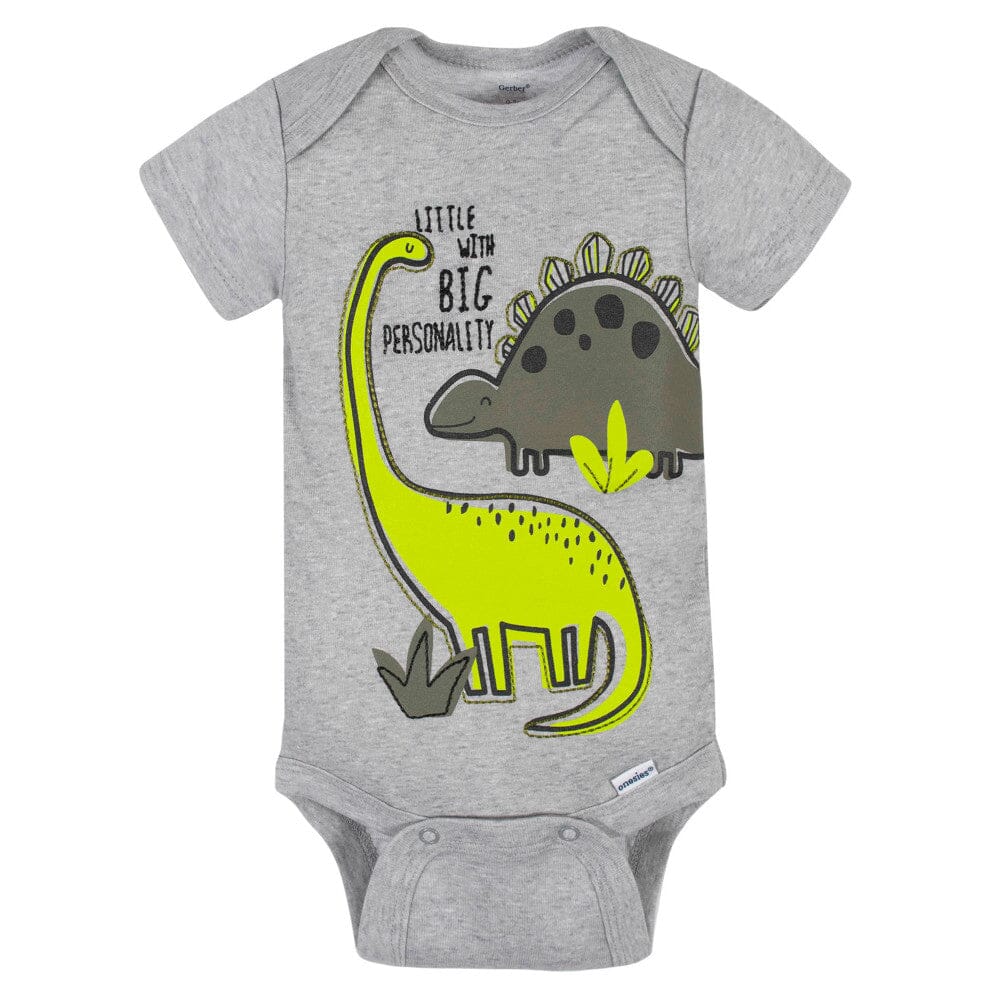 5-Pack Baby Boys Dino Short Sleeve Onesies Bodysuits