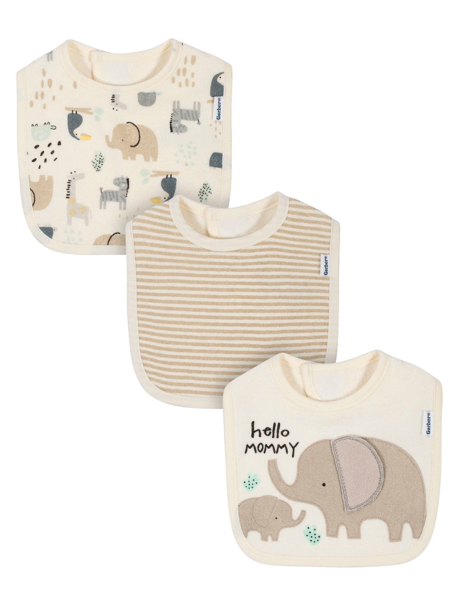 3-Pack Baby Neutral Ivory Bibs