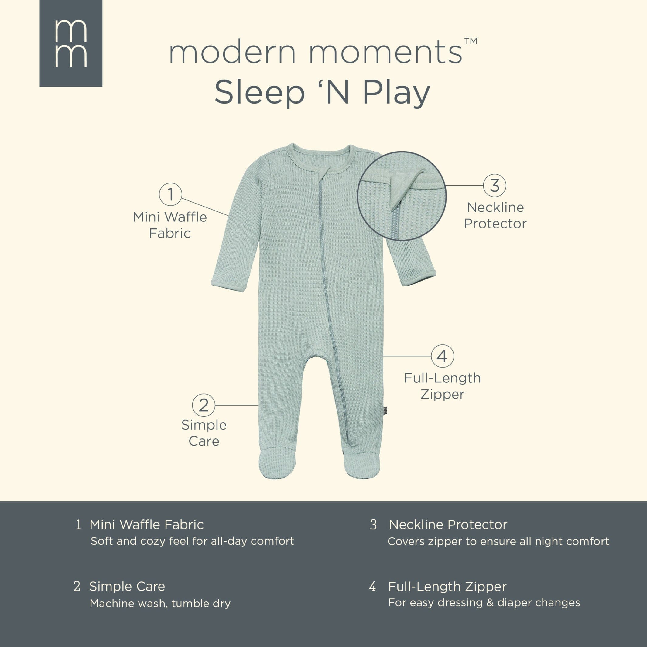 Baby Neutral Medium Sky Waffle Sleep 'N Play