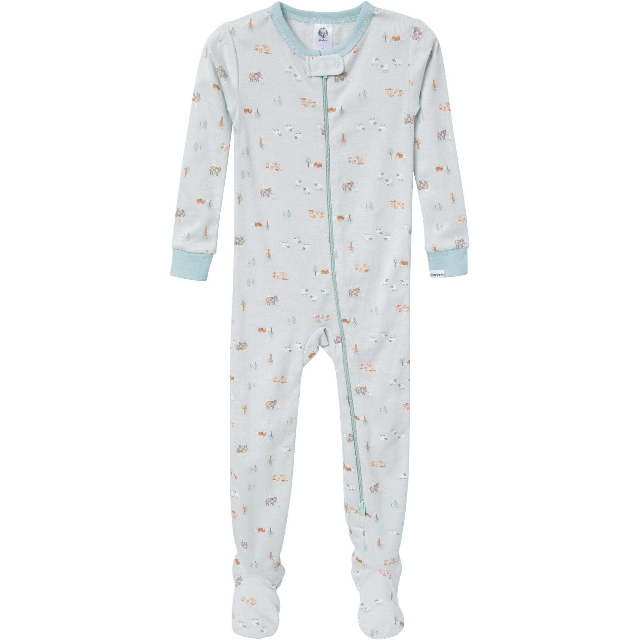 2-Pack Baby & Toddler Neutral Farm Snug Fit Footed Pajamas