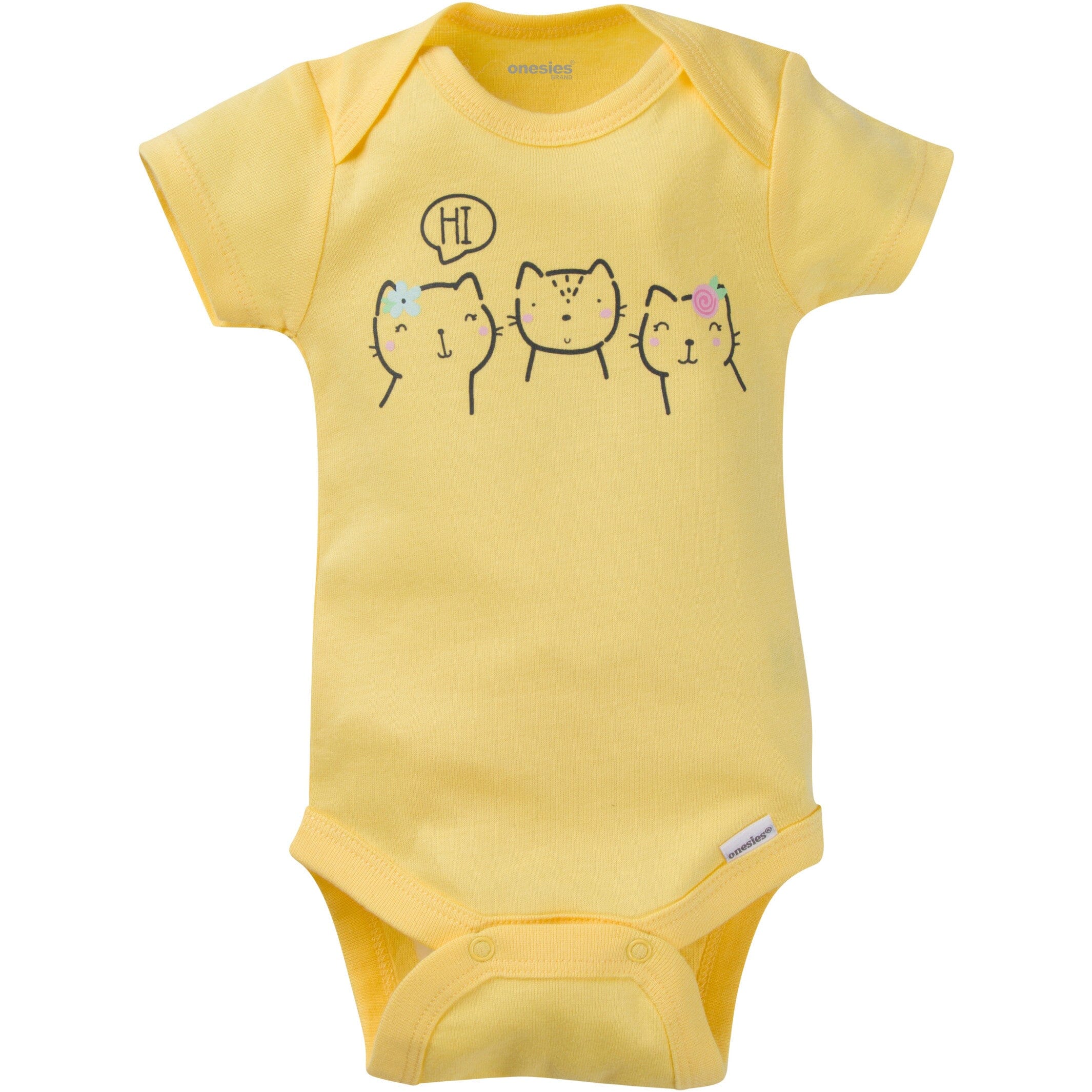 8-Pack Baby Girl Kitty Short Sleeve Onesies Brand Bodysuits