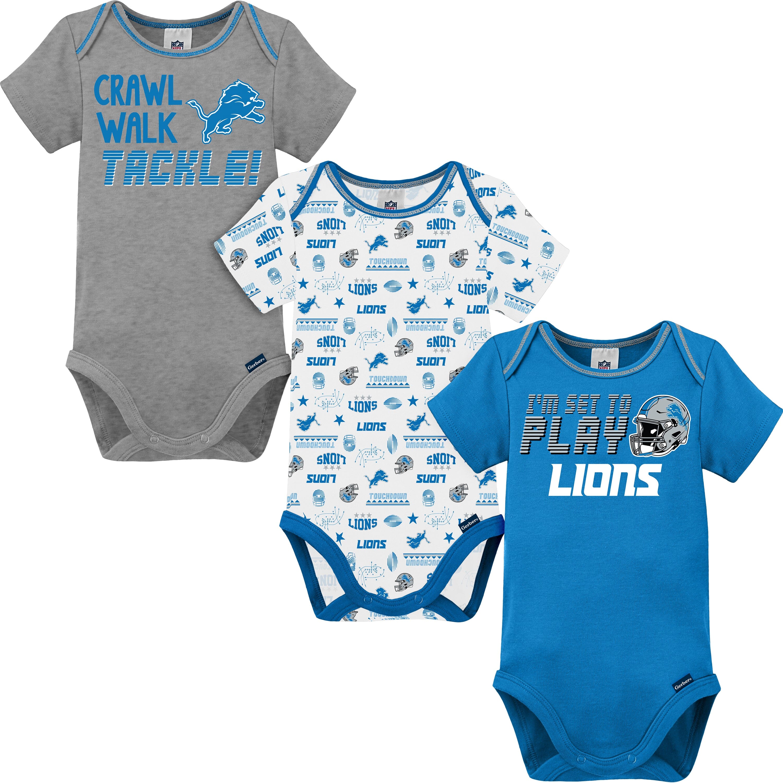 3-Pack NFL Short Sleeve Bodysuits