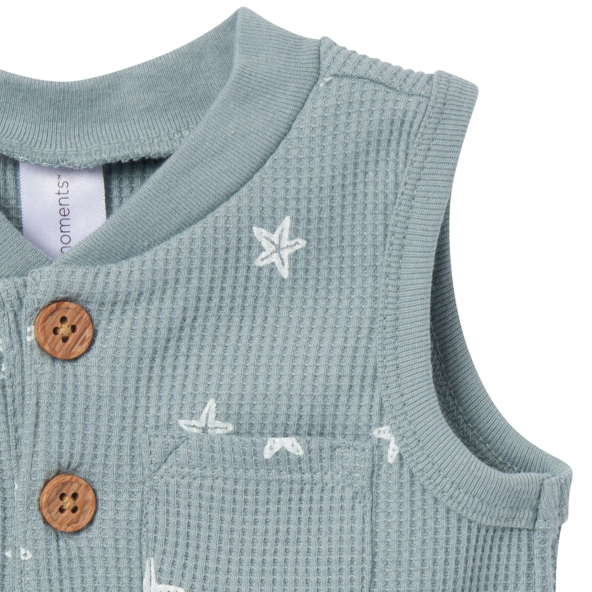 Baby Boys Teal Starfish Sleeveless Romper