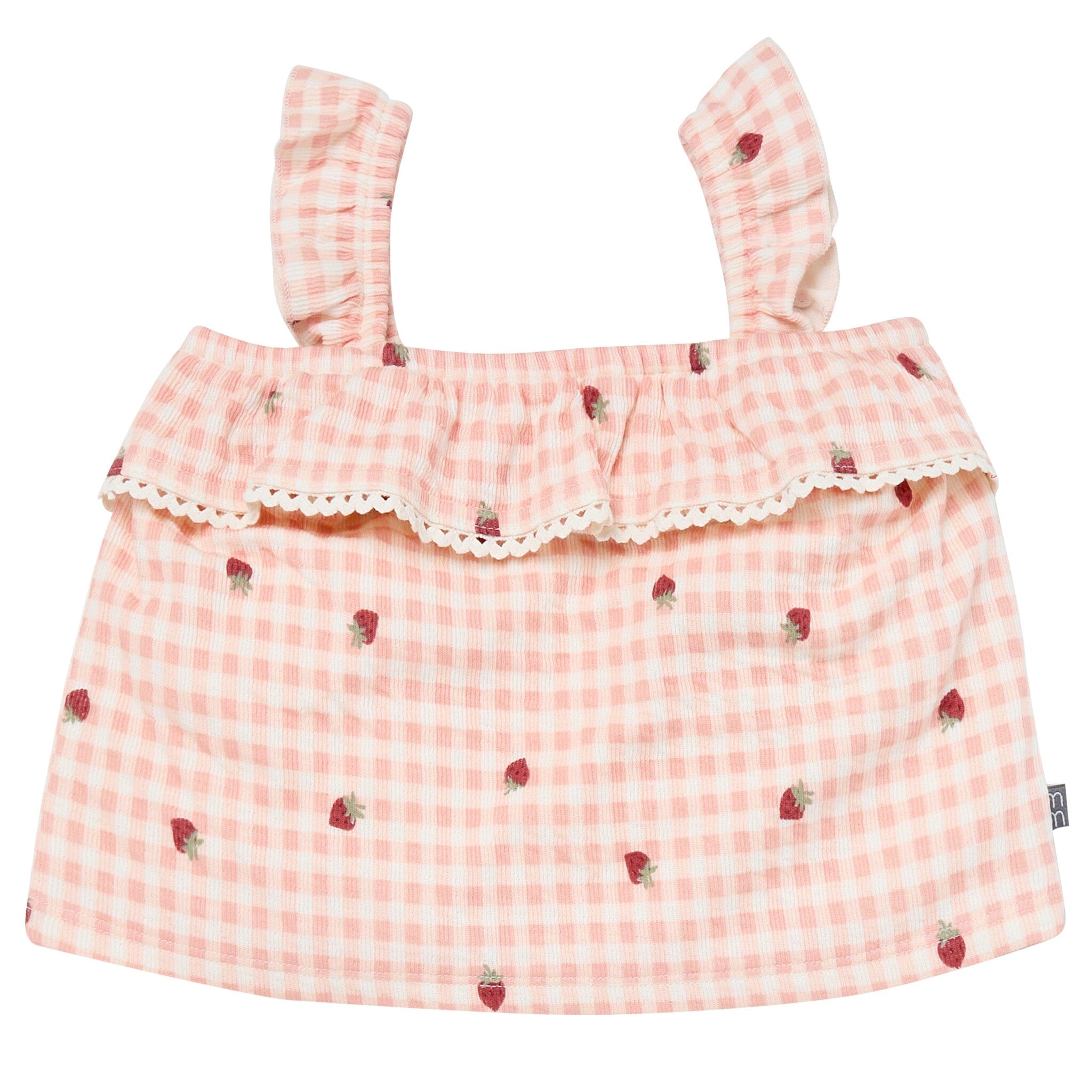 2-Piece Infant & Toddler Girls Rose Strawberry Gingham Top and Shorts Set