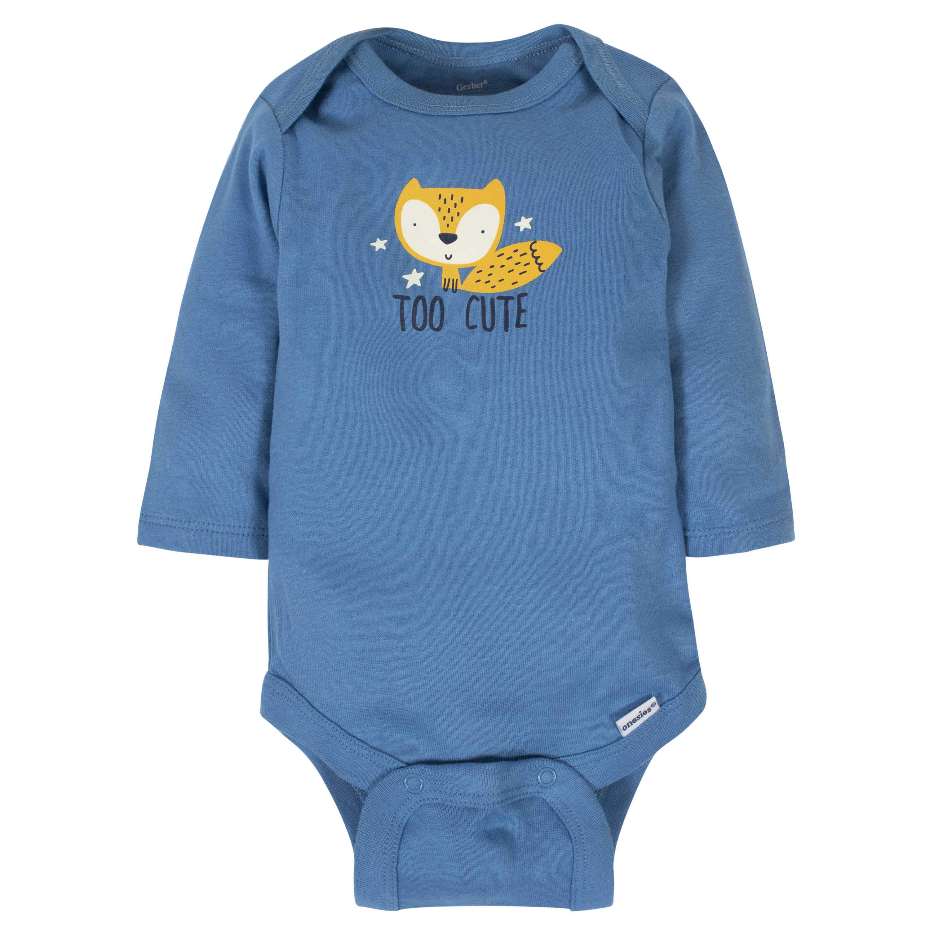 6-Pack Baby Boys Fox Long Sleeve Onesies Bodysuits