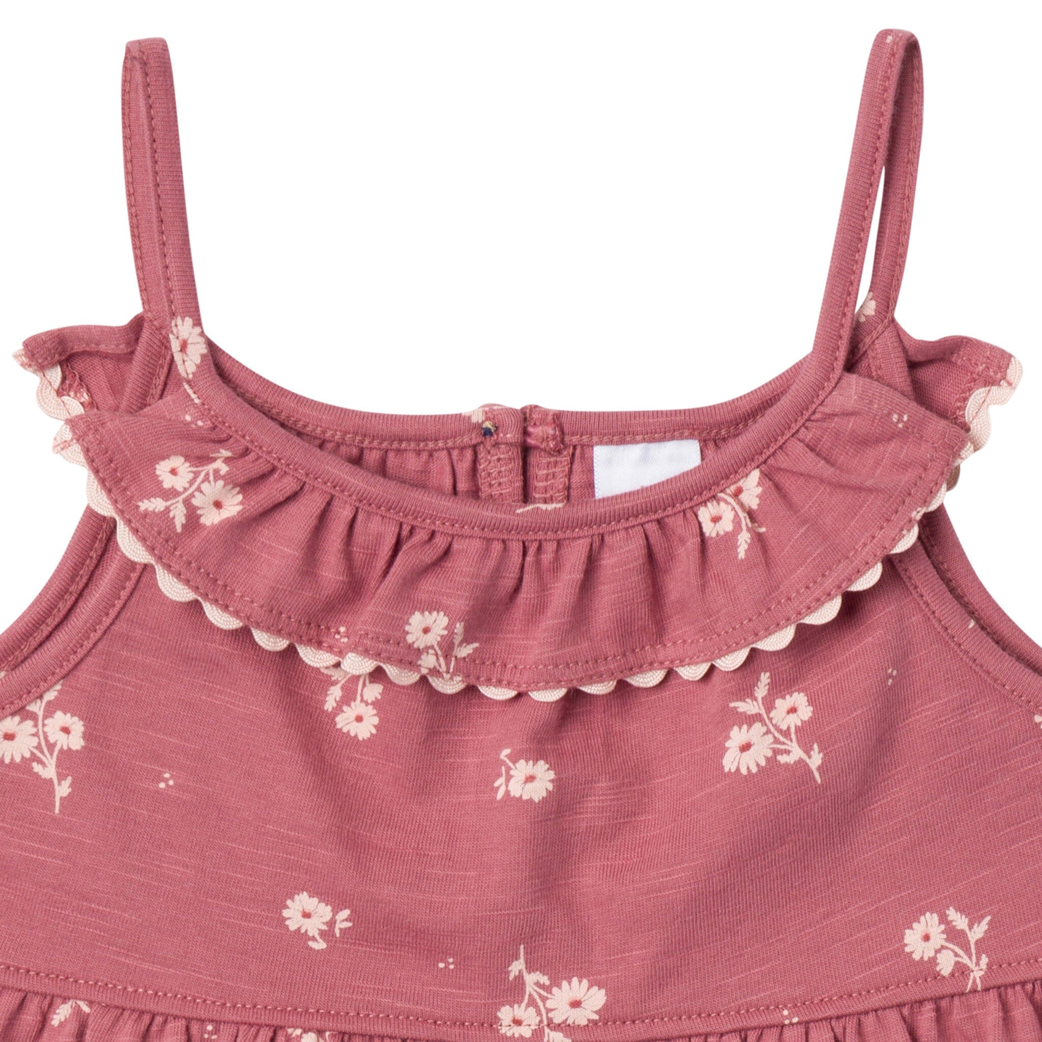 2-Piece Infant & Toddler Girls Medium Rose Bouquet Ruffle Top and Shorts Set