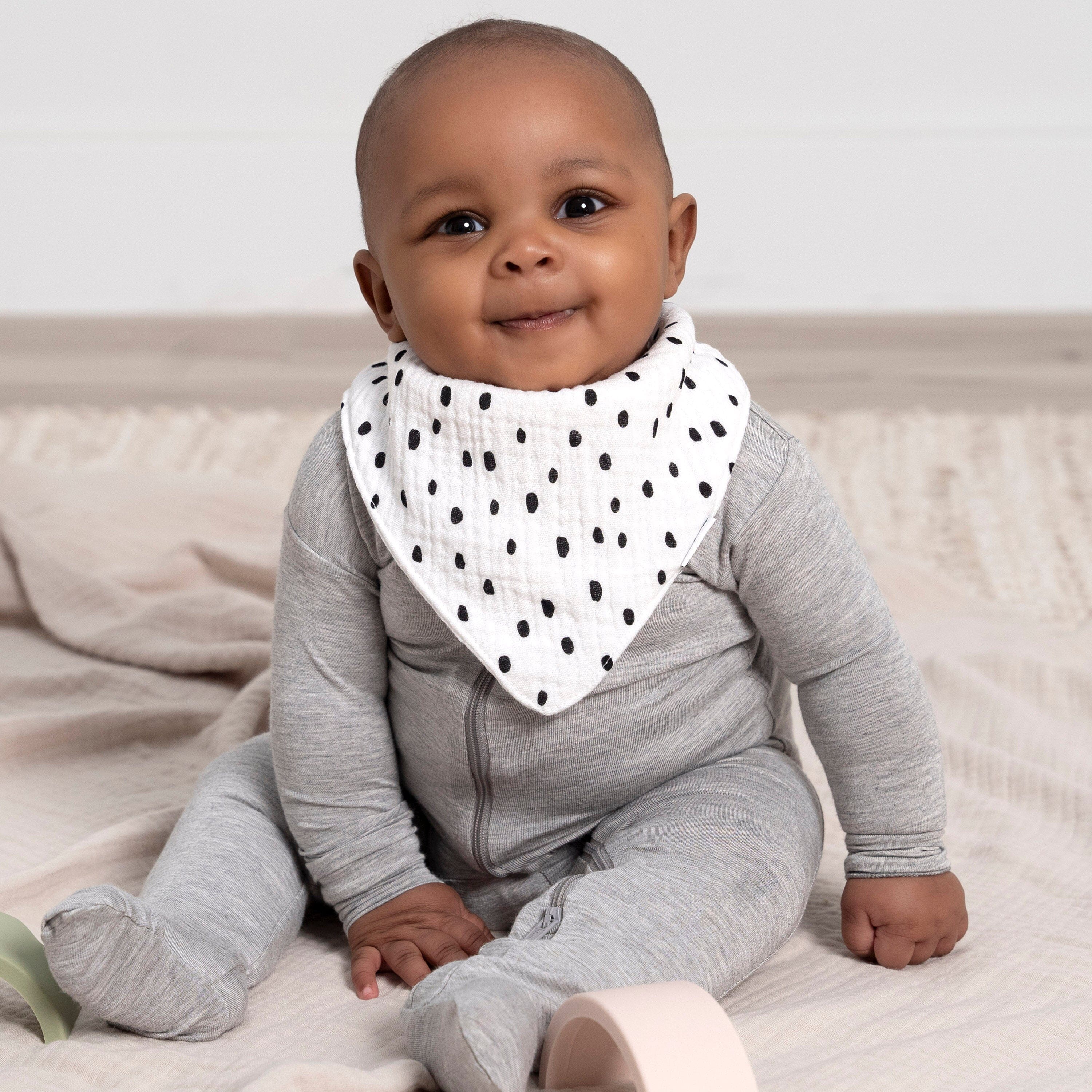 10-Pack Baby Neutral Black & White Muslin Bandana Bibs