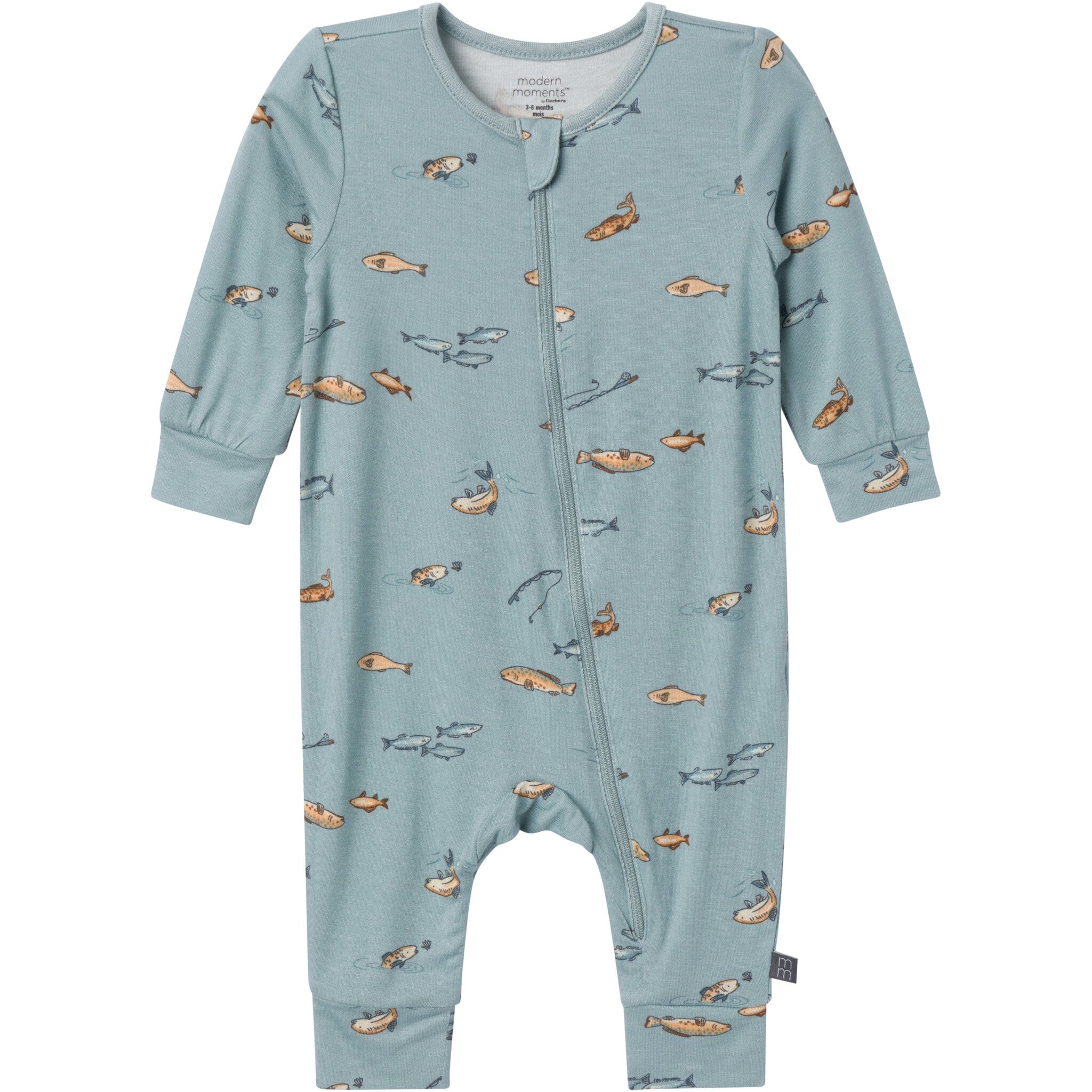 2-Pack Baby Boys Teal Fishing Footless Pajamas