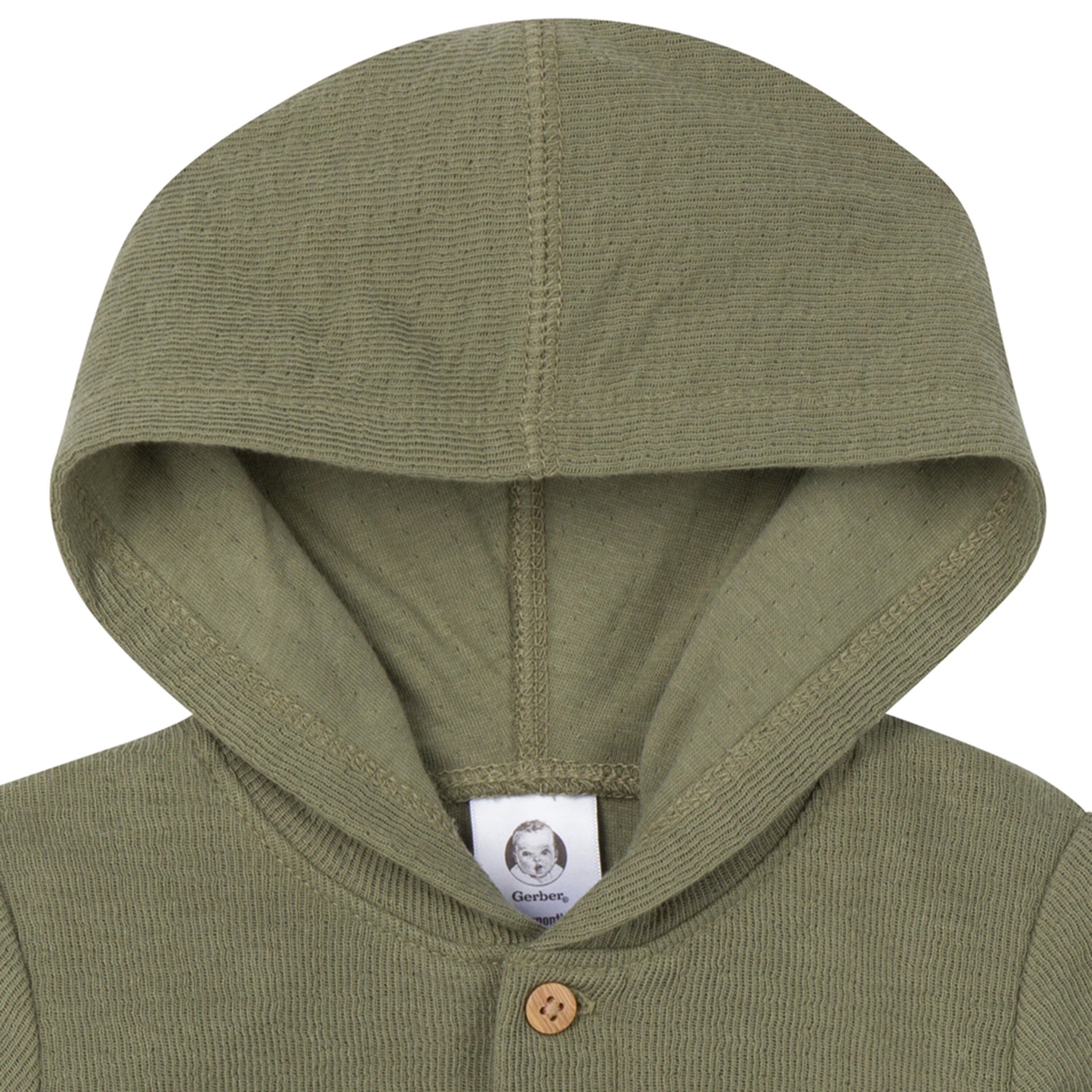 Baby Boys Olive Hooded Romper