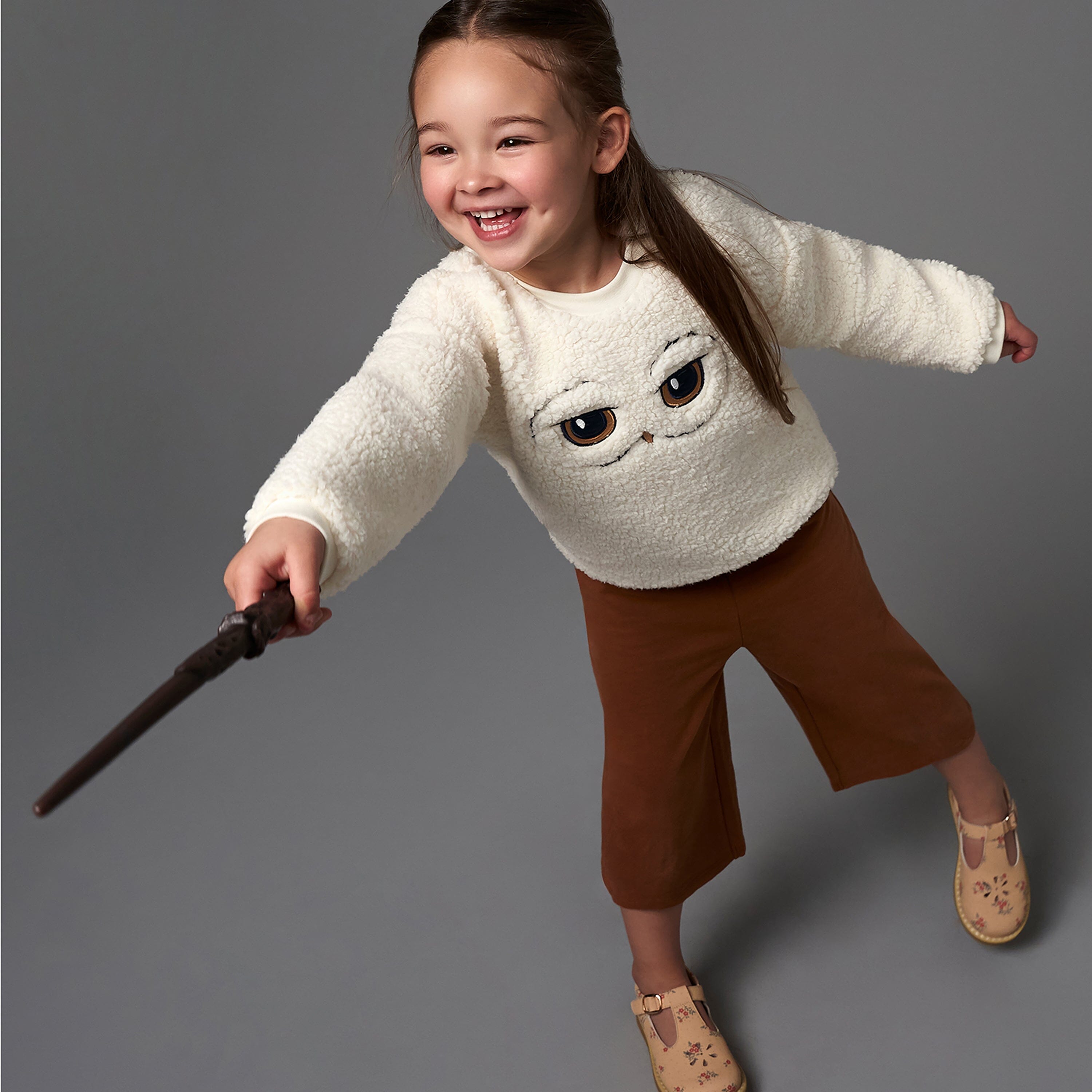 Infant and Toddler Neutral Hedwig Drop Shoulder Top