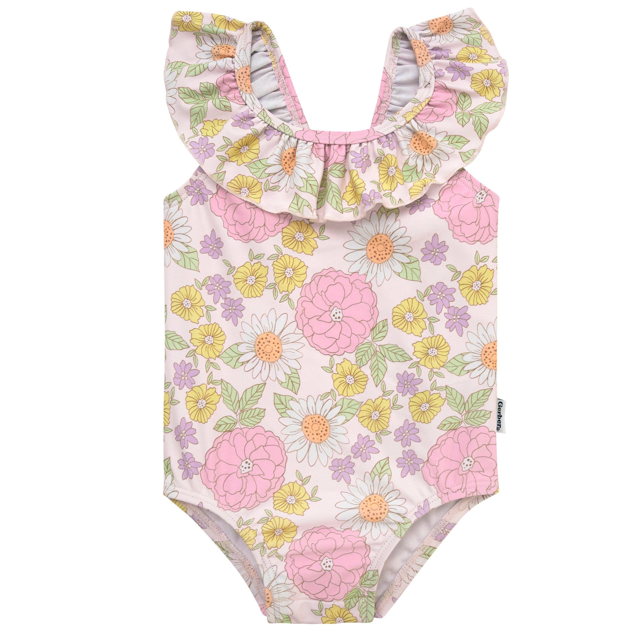 Baby Girls UPF 50+ Retro Floral One-Piece Swimsuit