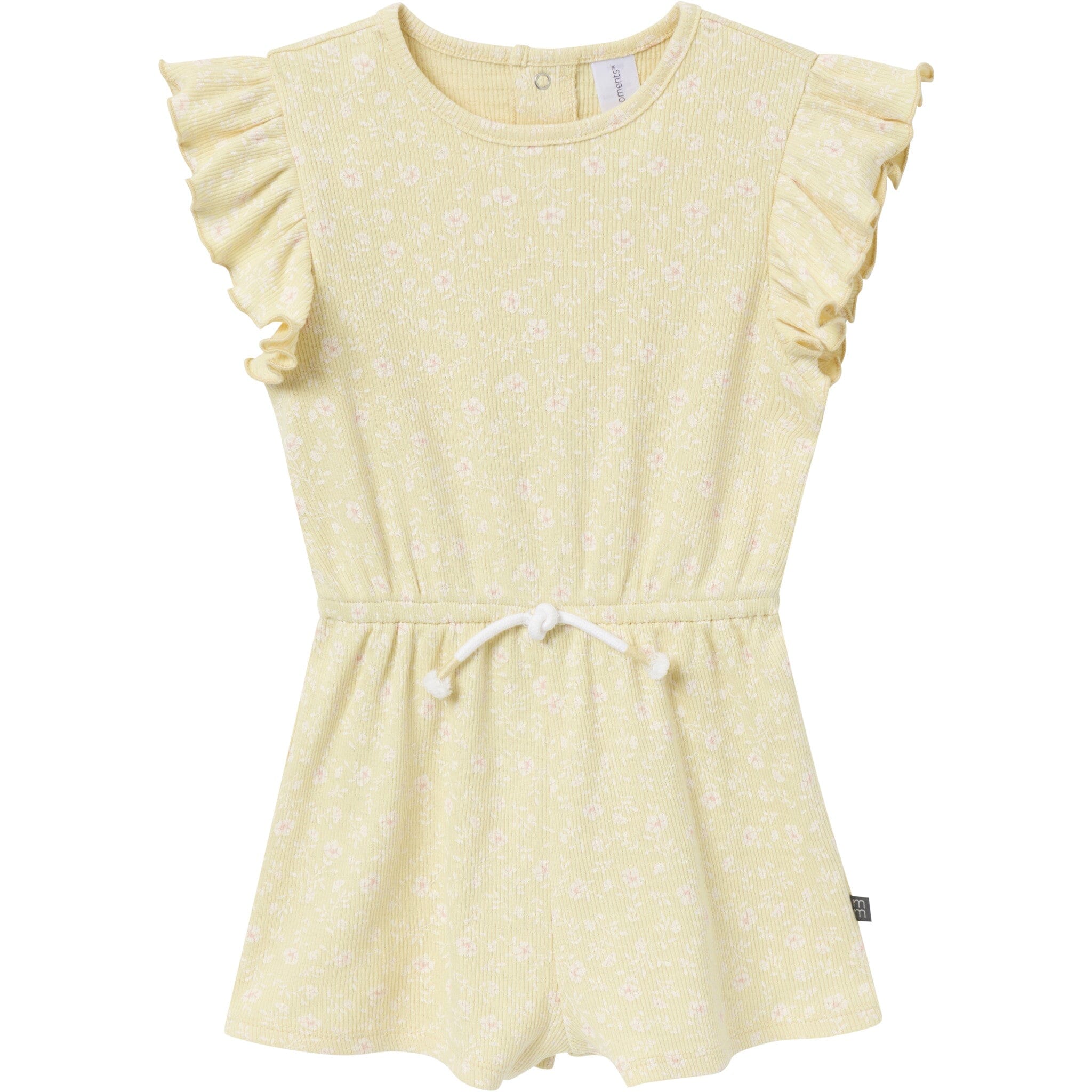 Infant & Toddler Girls Dusty Yellow Floral Flutter Sleeve Romper