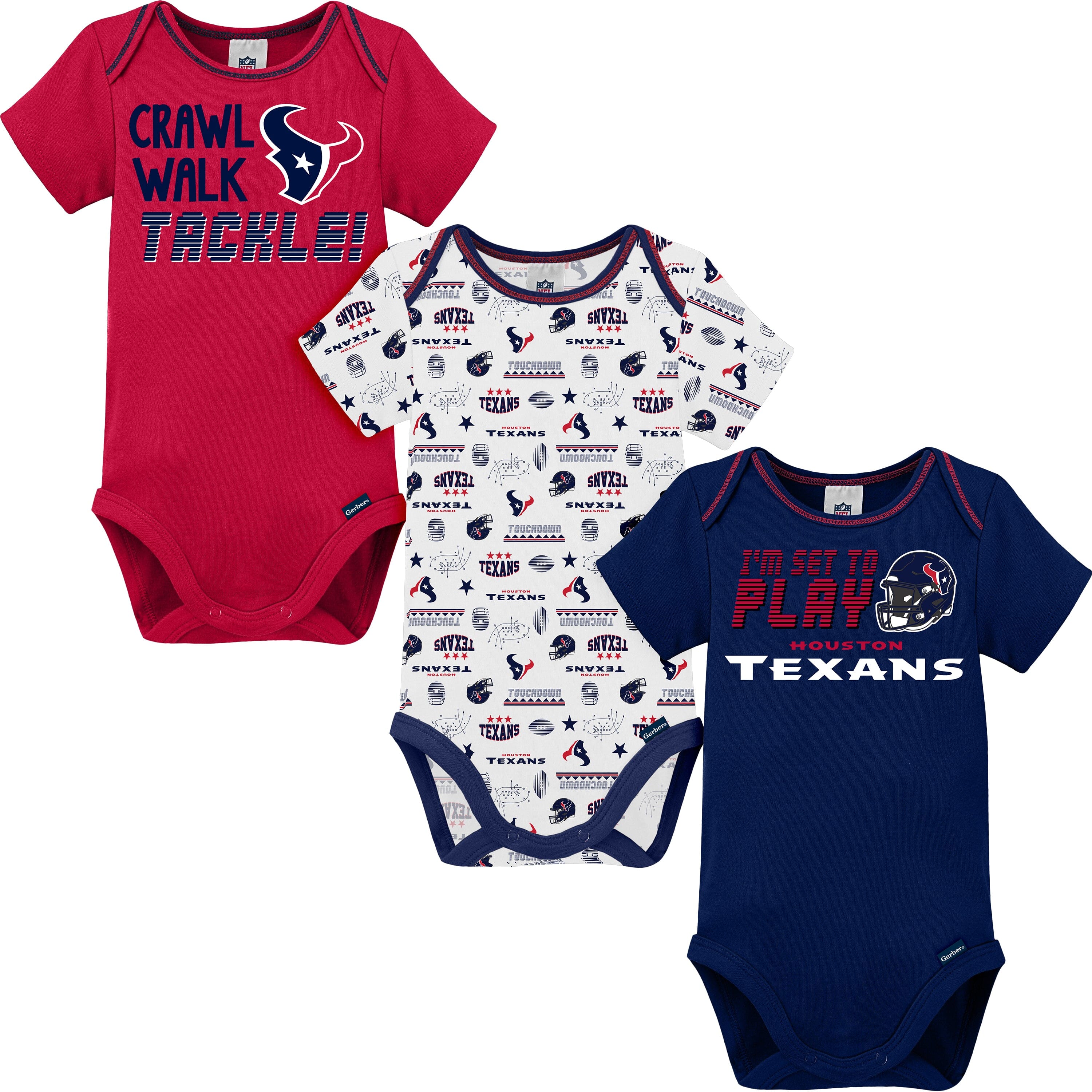 3-Pack NFL Short Sleeve Bodysuits