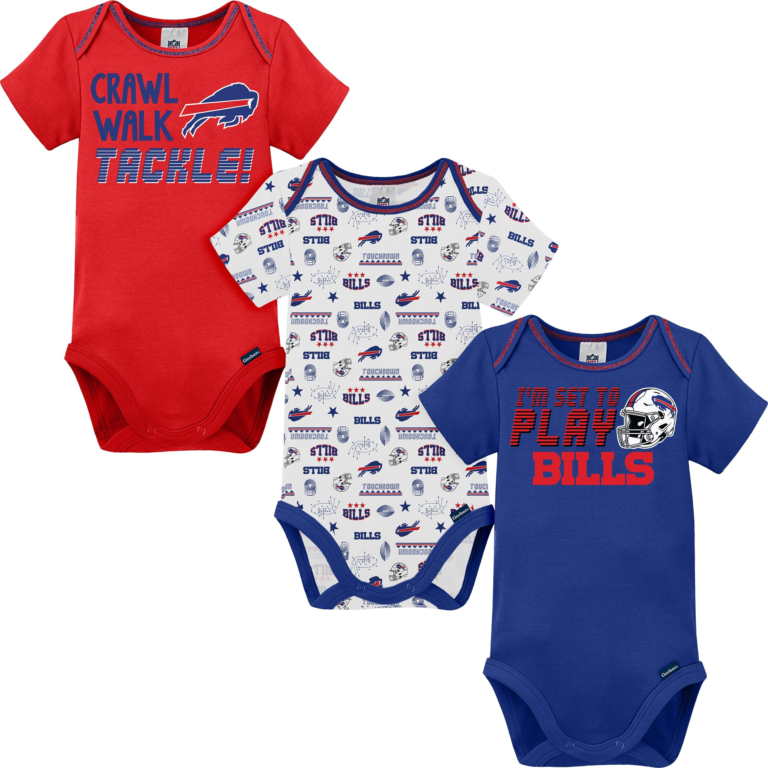 3-Pack NFL Short Sleeve Bodysuits