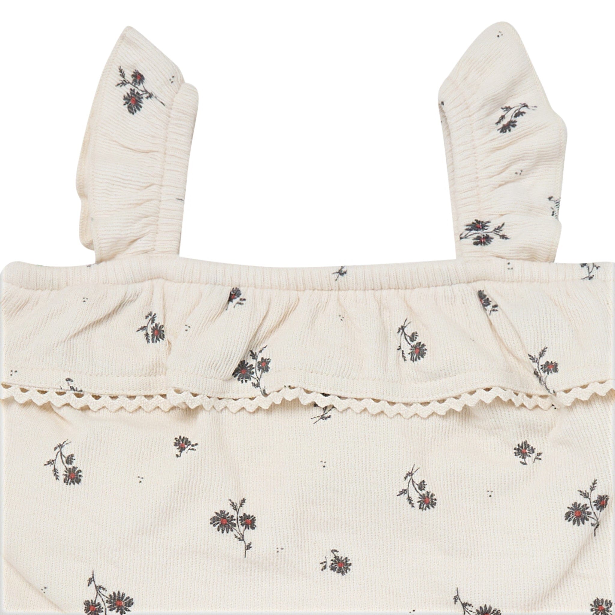 2-Piece Infant & Toddler Girls Beige Floral Top and Shorts Set