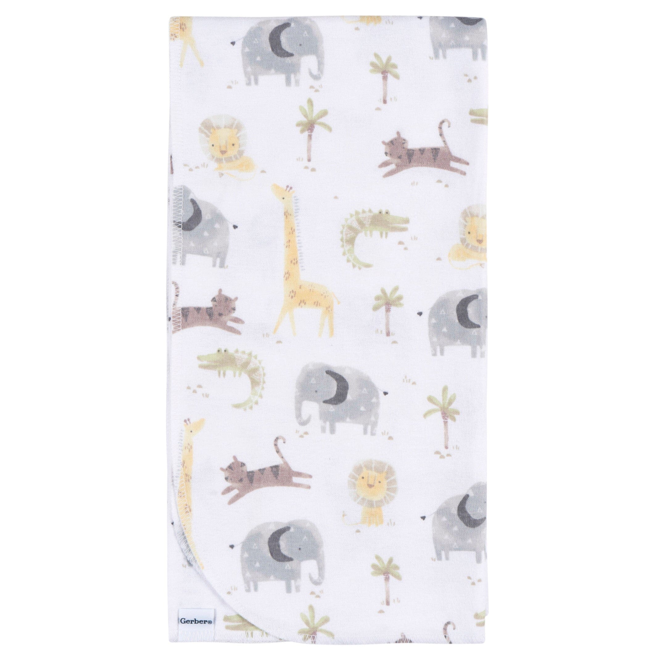 4-Pack Baby Neutral Animal Geo Flannel Blankets