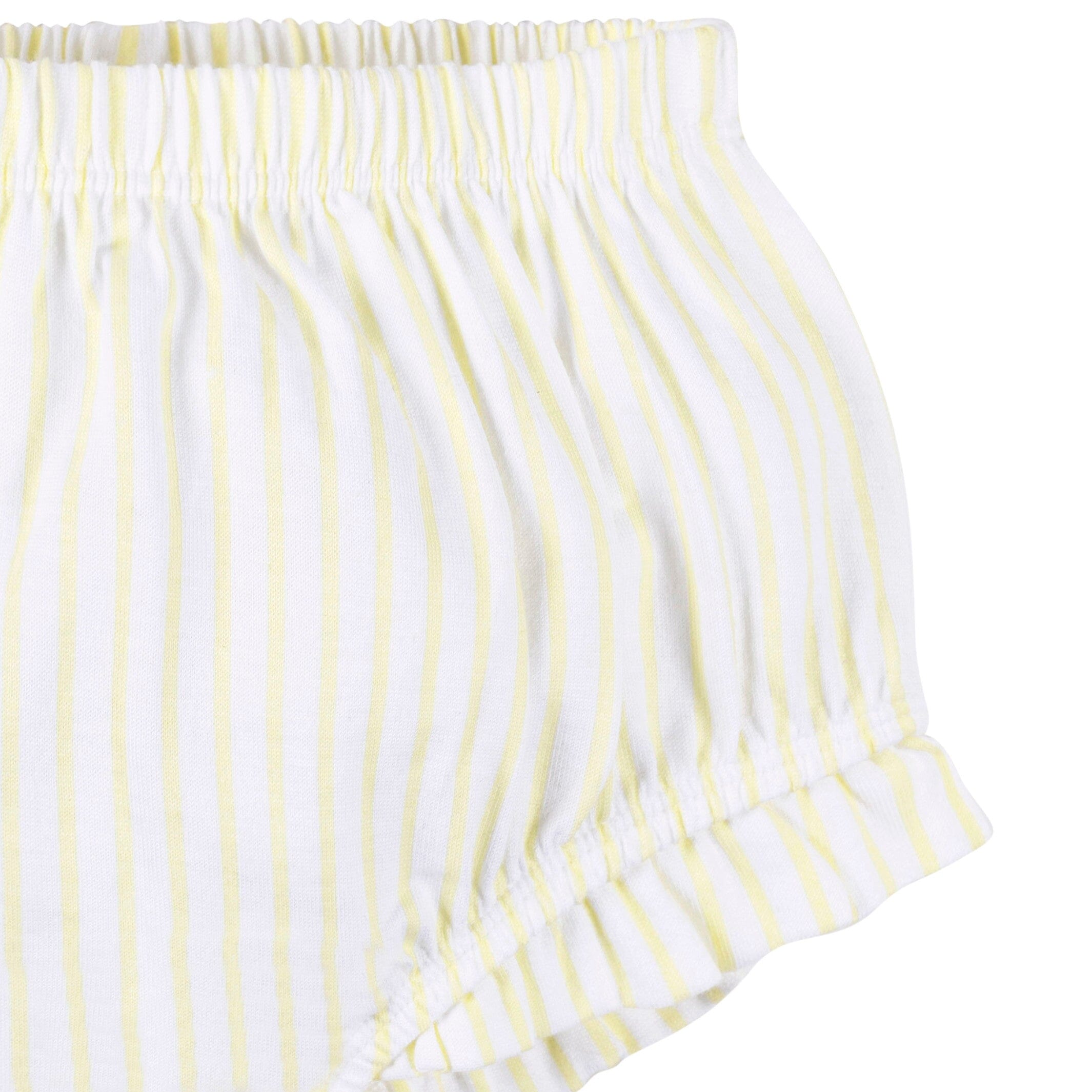 2-Piece Baby Girls Yellow Stripe Tank Top & Diaper Cover Set