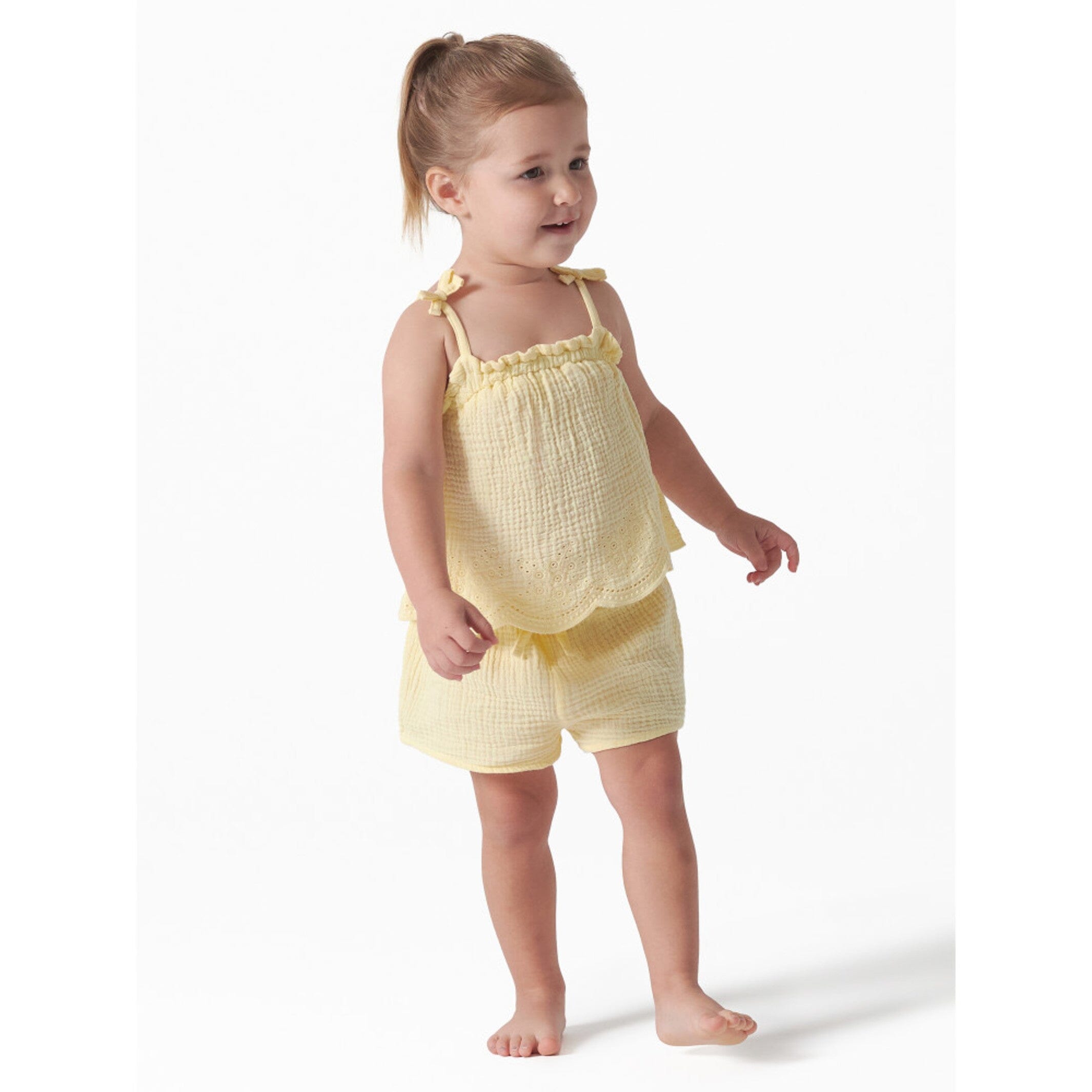 2-Piece Infant & Toddler Girls Yellow Top & Short Set