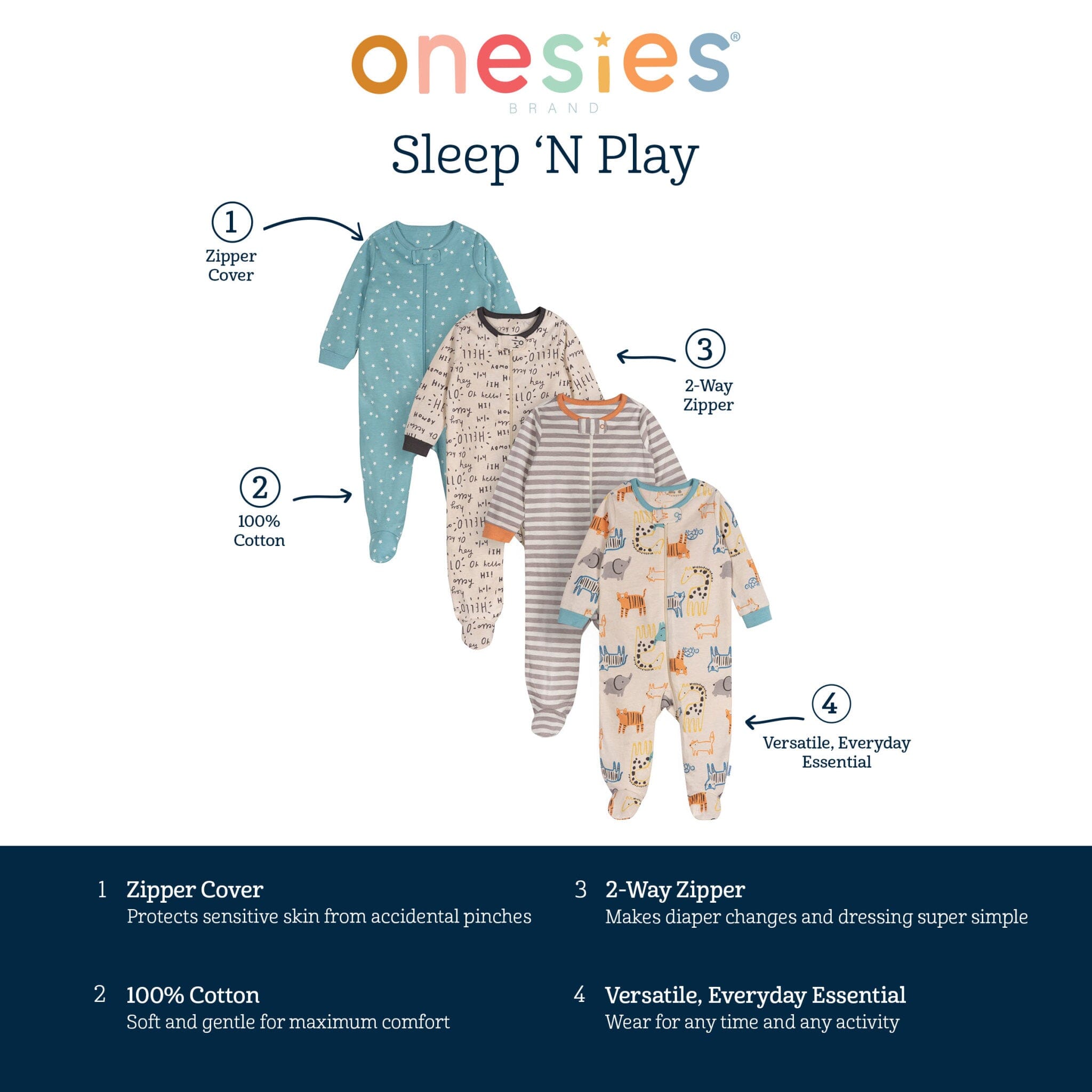 4-Pack Baby Neutral Hello Friends Sleep 'N Plays