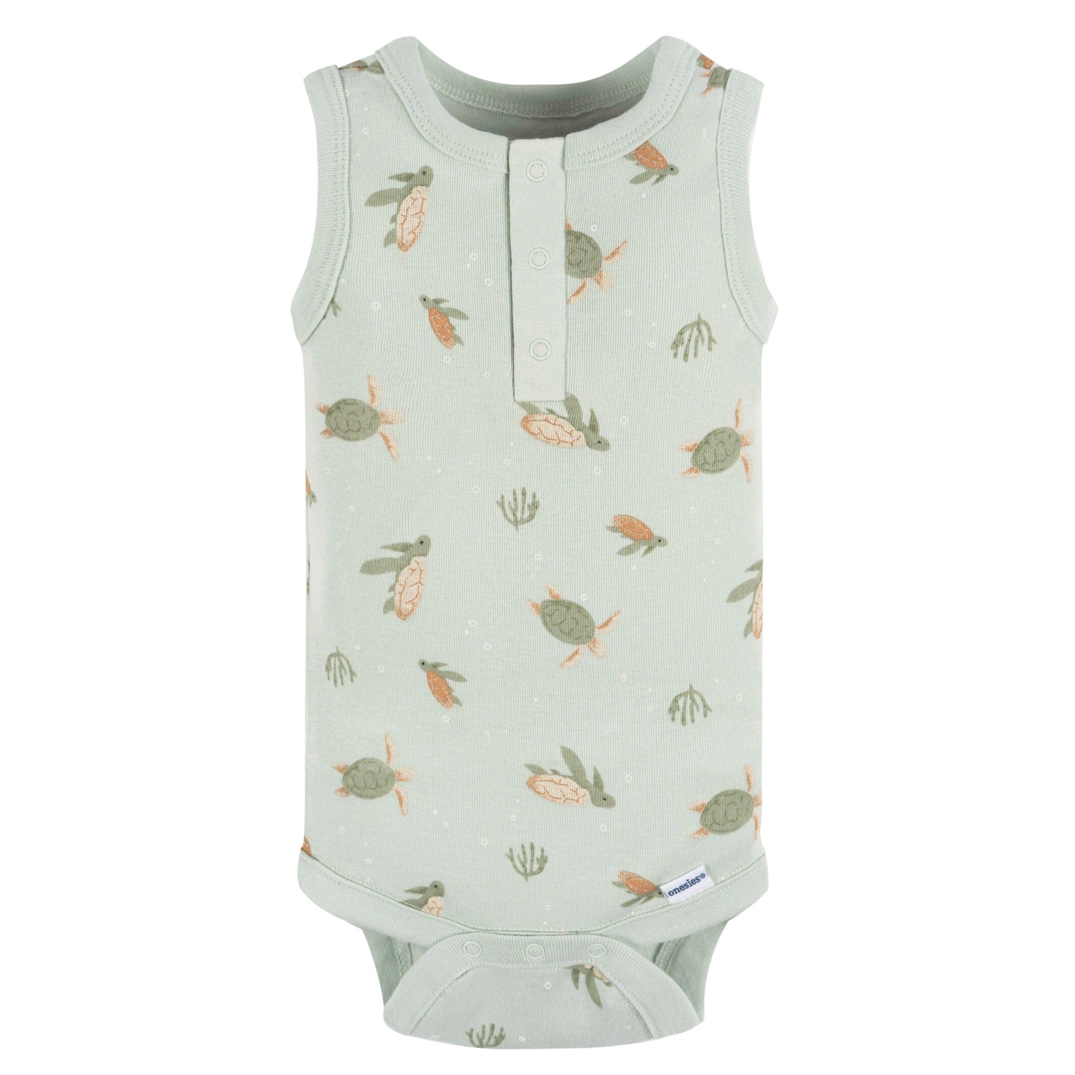 4-Pack Baby Boys Sea Turtles Sleeveless Onesies Bodysuits