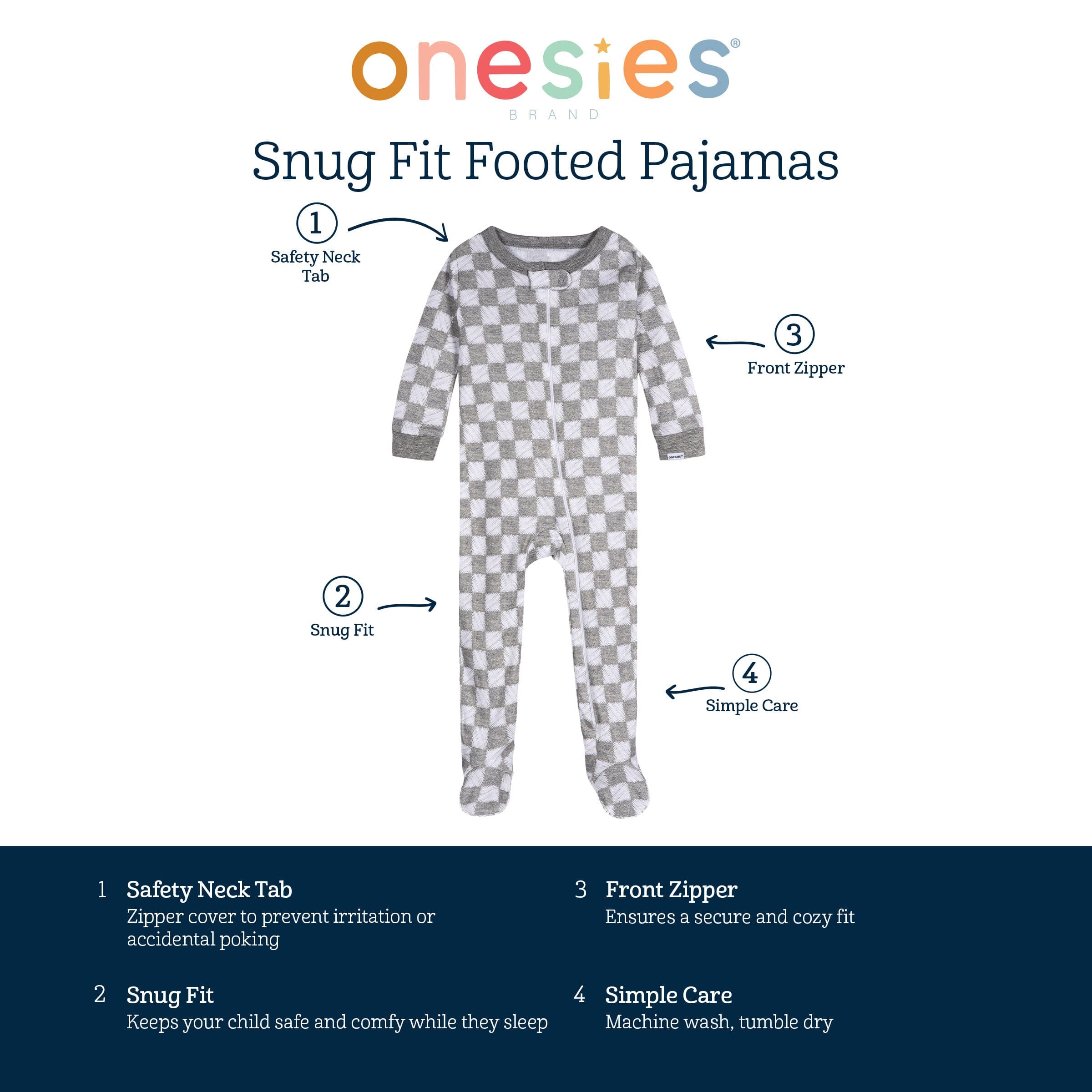 4-Pack Baby Boys Gators Snug Fit Footed Pajamas