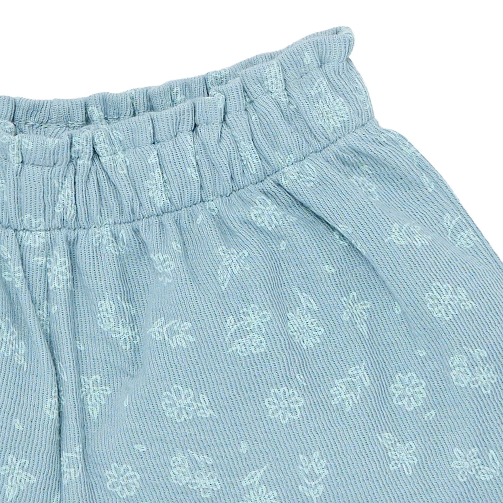 2-Piece Infant & Toddler Girls Teal Floral Top and Shorts Set