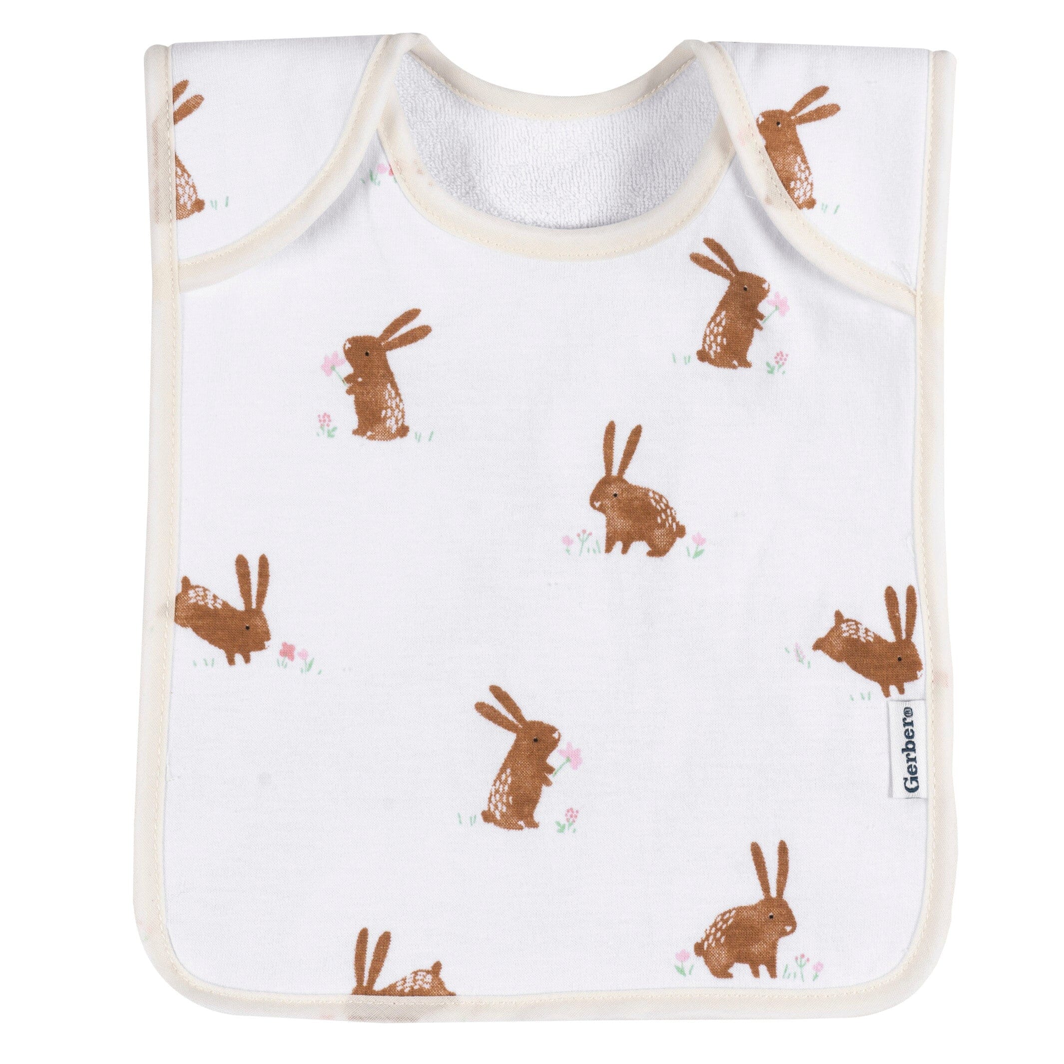 8-Pack Baby Girls Bunny Floral Jersey Lap Shoulder Bibs