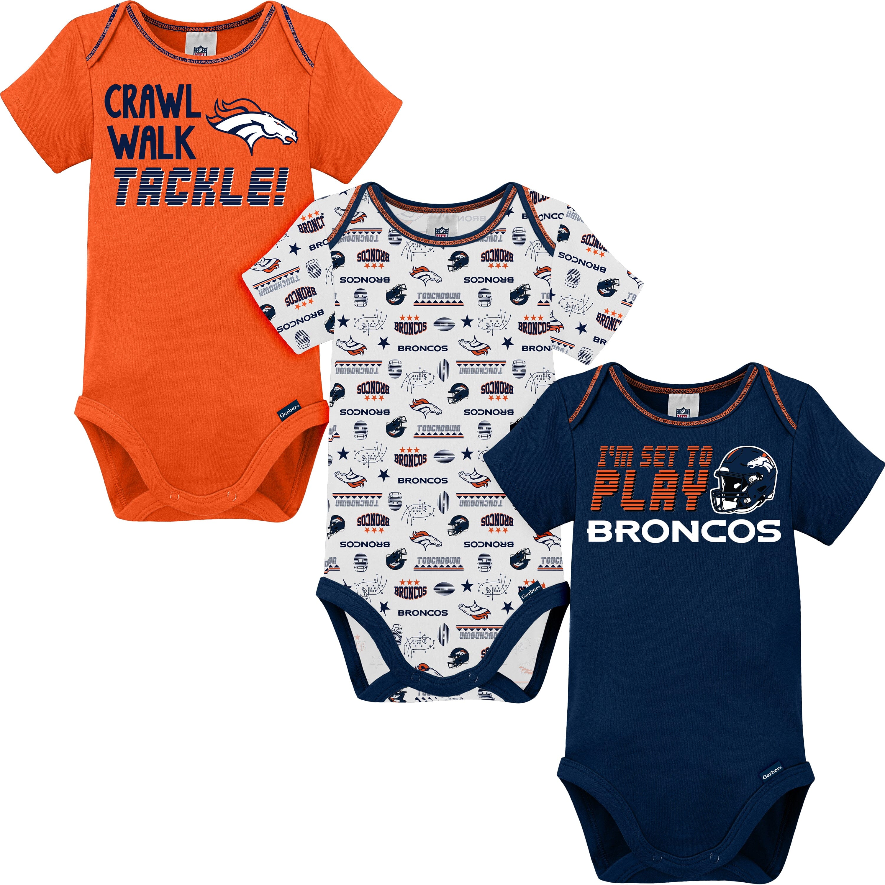 3-Pack NFL Short Sleeve Bodysuits