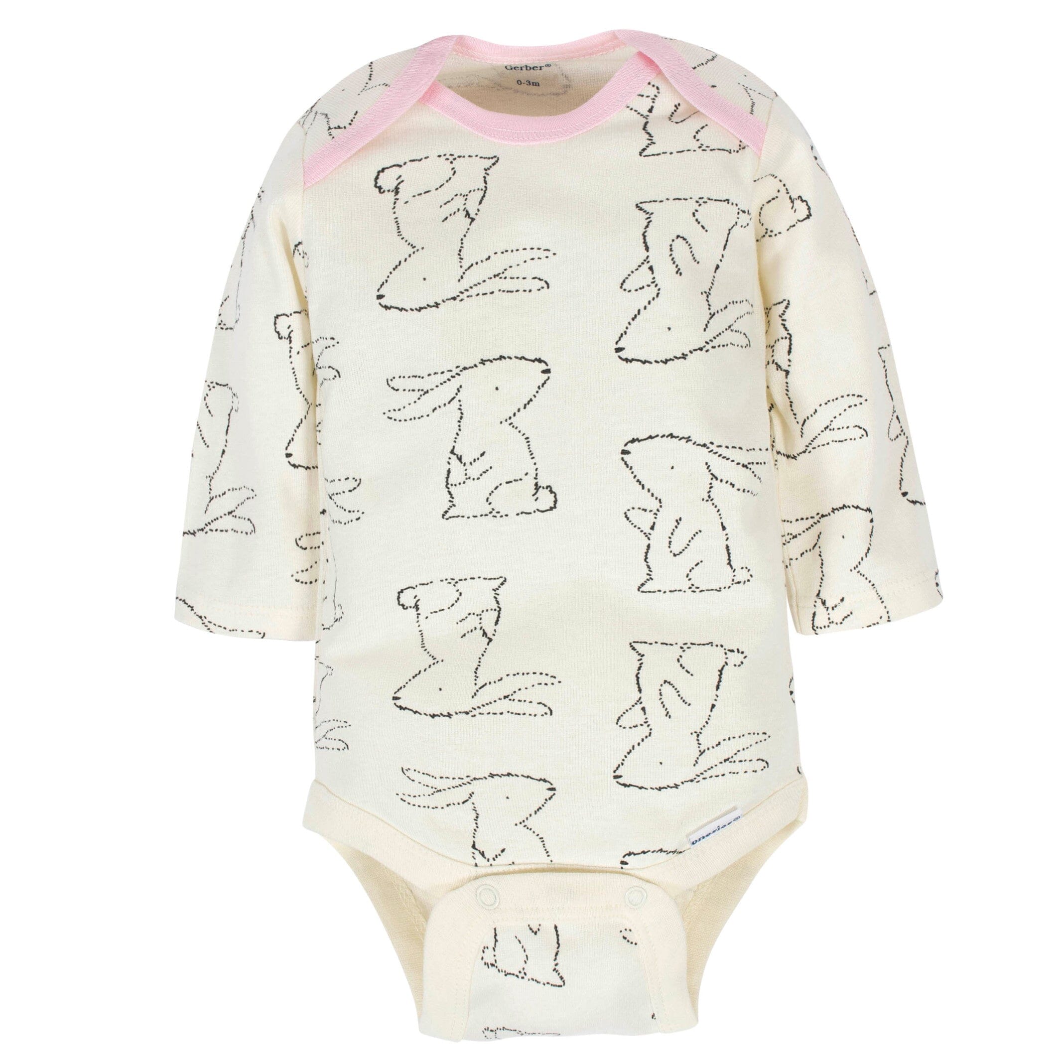 6-Pack Baby Girls Bunny Long Sleeve Onesies Bodysuits