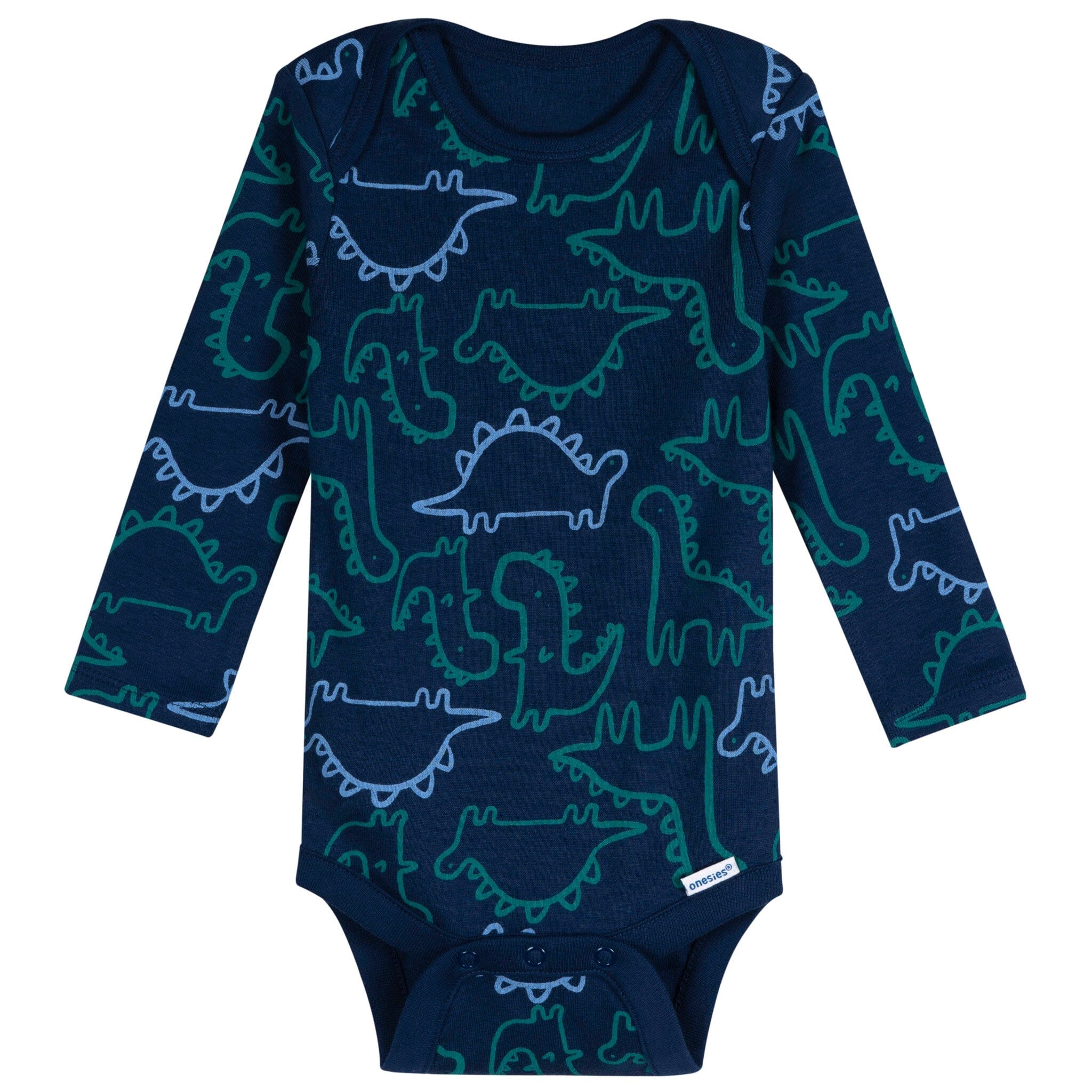 6-Pack Baby Boys Dinos Long Sleeve Onesies Bodysuits