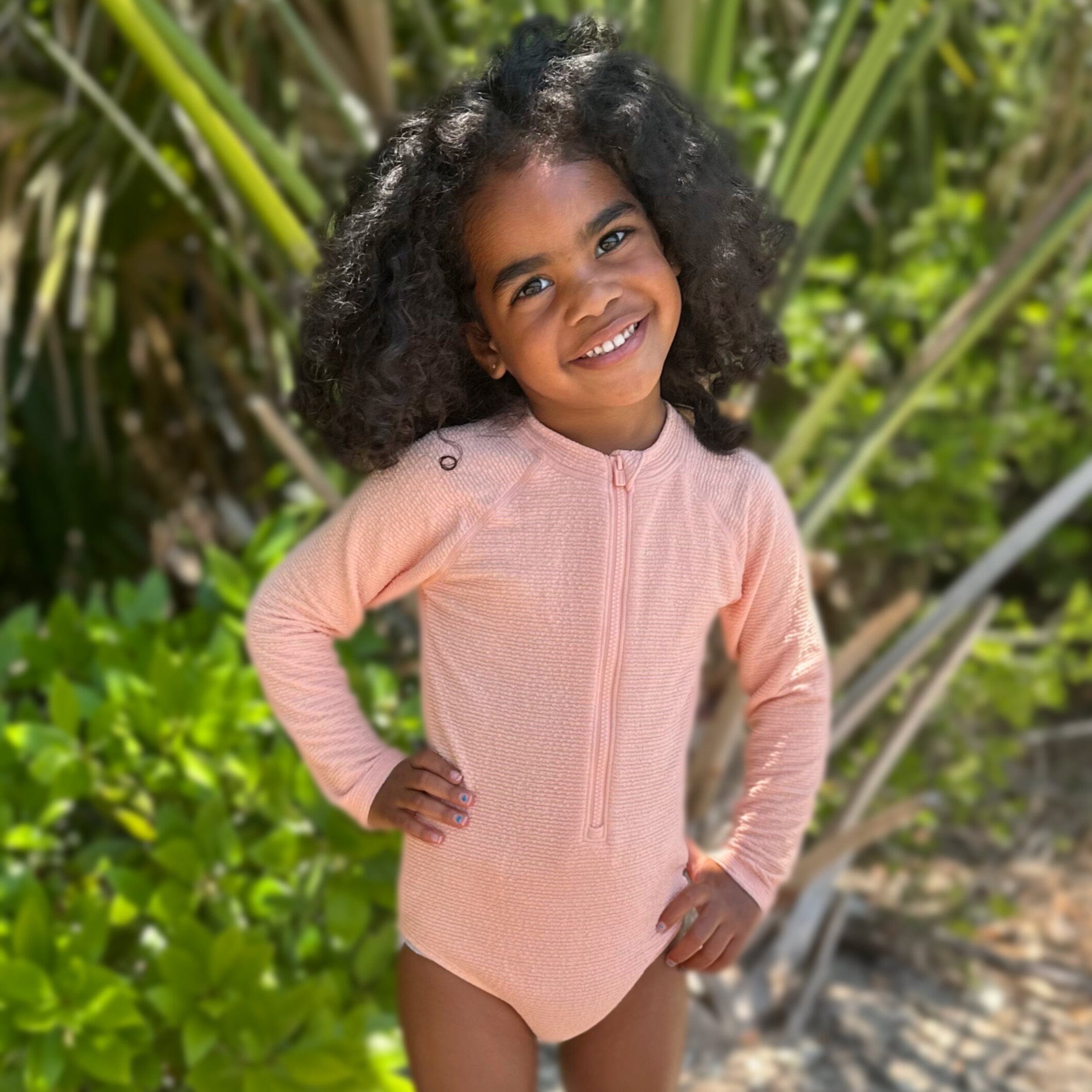 Toddler Girls UPF 50+ Peach Rash Guard