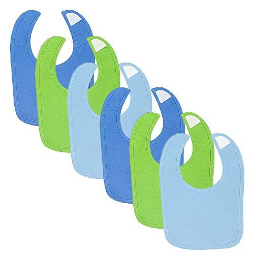 Gerber 6-Pack Boys Solid Blue & Green Dribbler Bibs