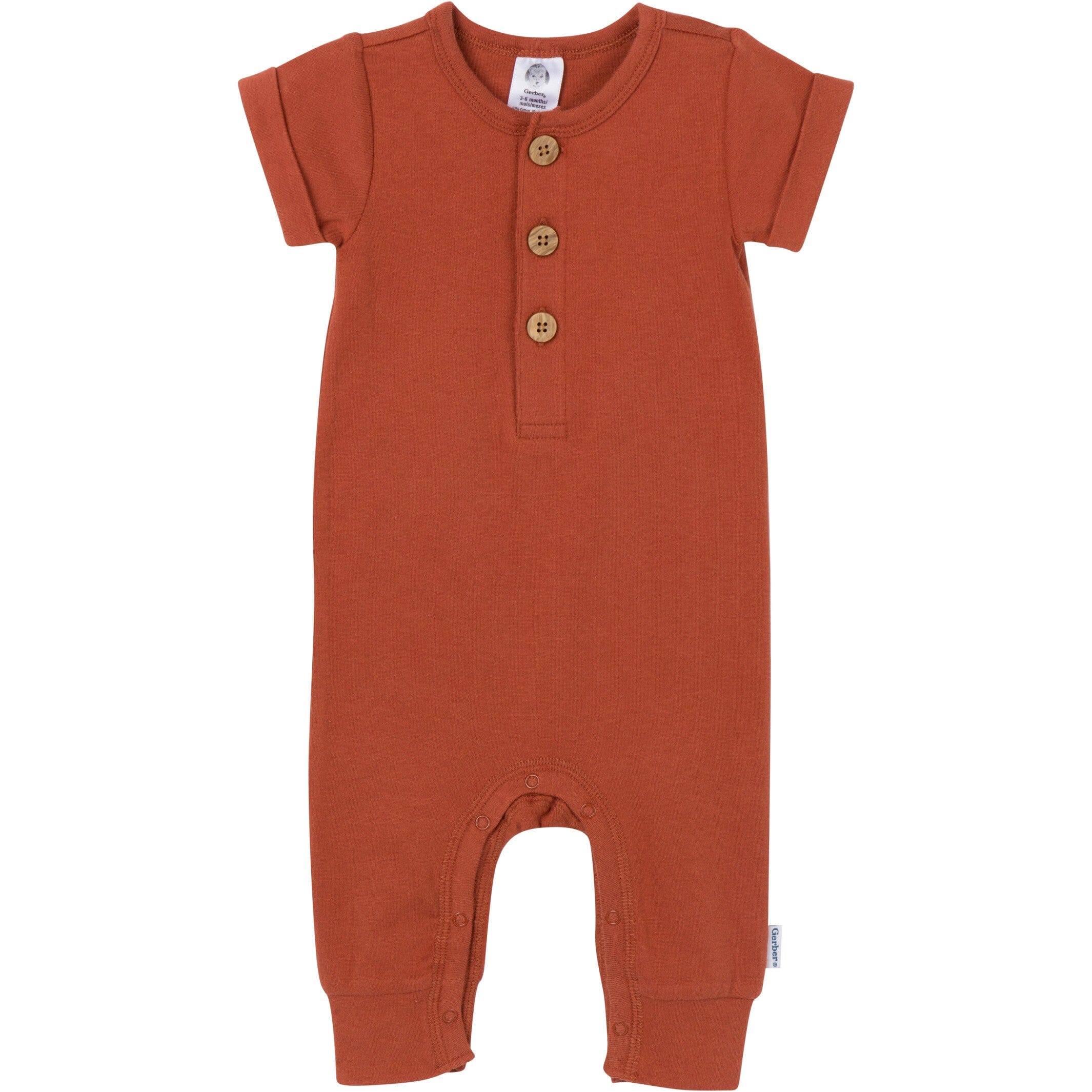 2-Pack Baby Boys Rust & Olive Rompers