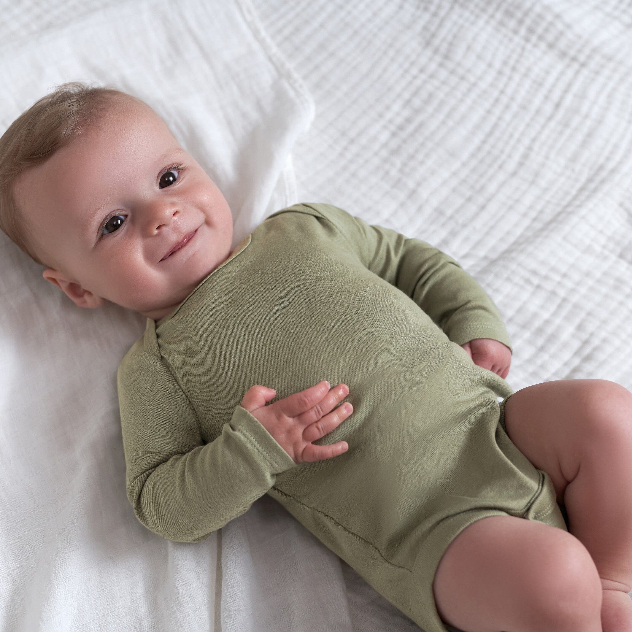 4-Pack Baby Neutral Green/ Blue Long Sleeve Onesies Bodysuits