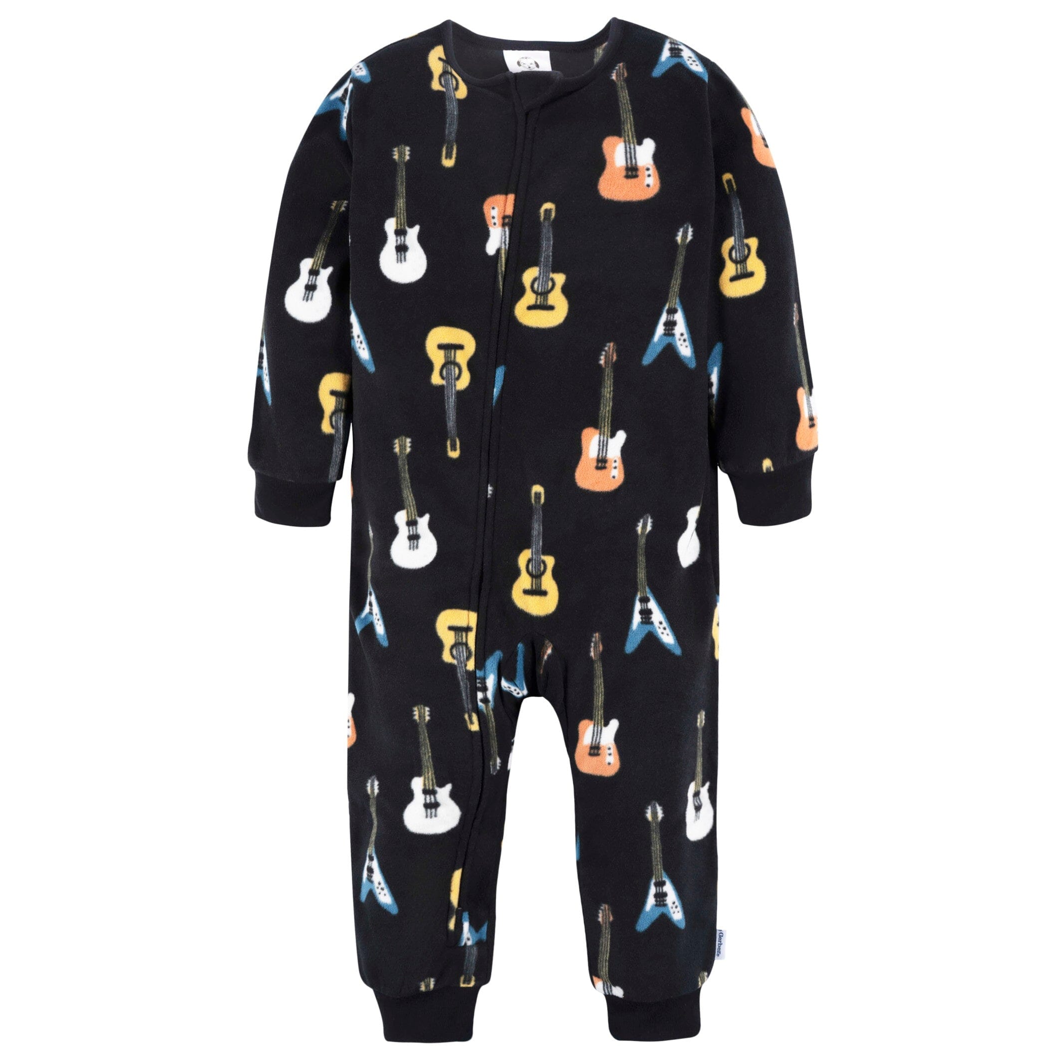 3-Pack Infant & Toddler Boys Skateboards & Guitars Footless Fleece Pajamas