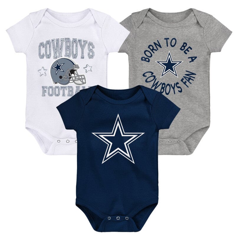 3-Pack Baby Boys Dallas Cowboys Short Sleeve Bodysuits