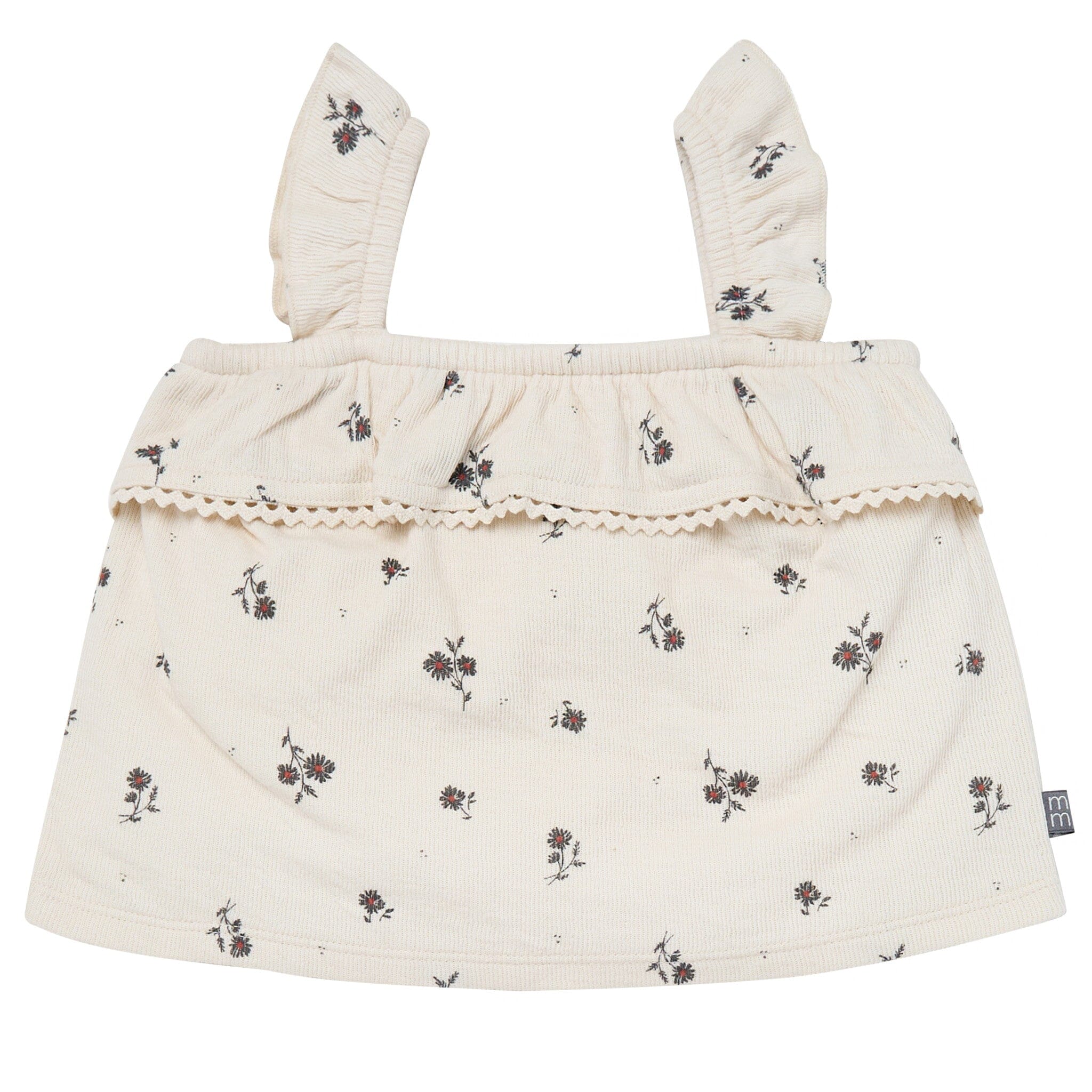 2-Piece Infant & Toddler Girls Beige Floral Top and Shorts Set