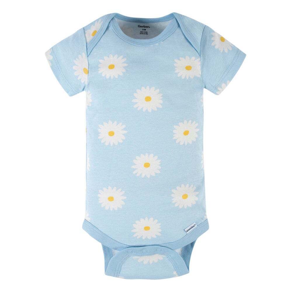 5-Pack Baby Girls Daisies Short Sleeve Onesies Bodysuits