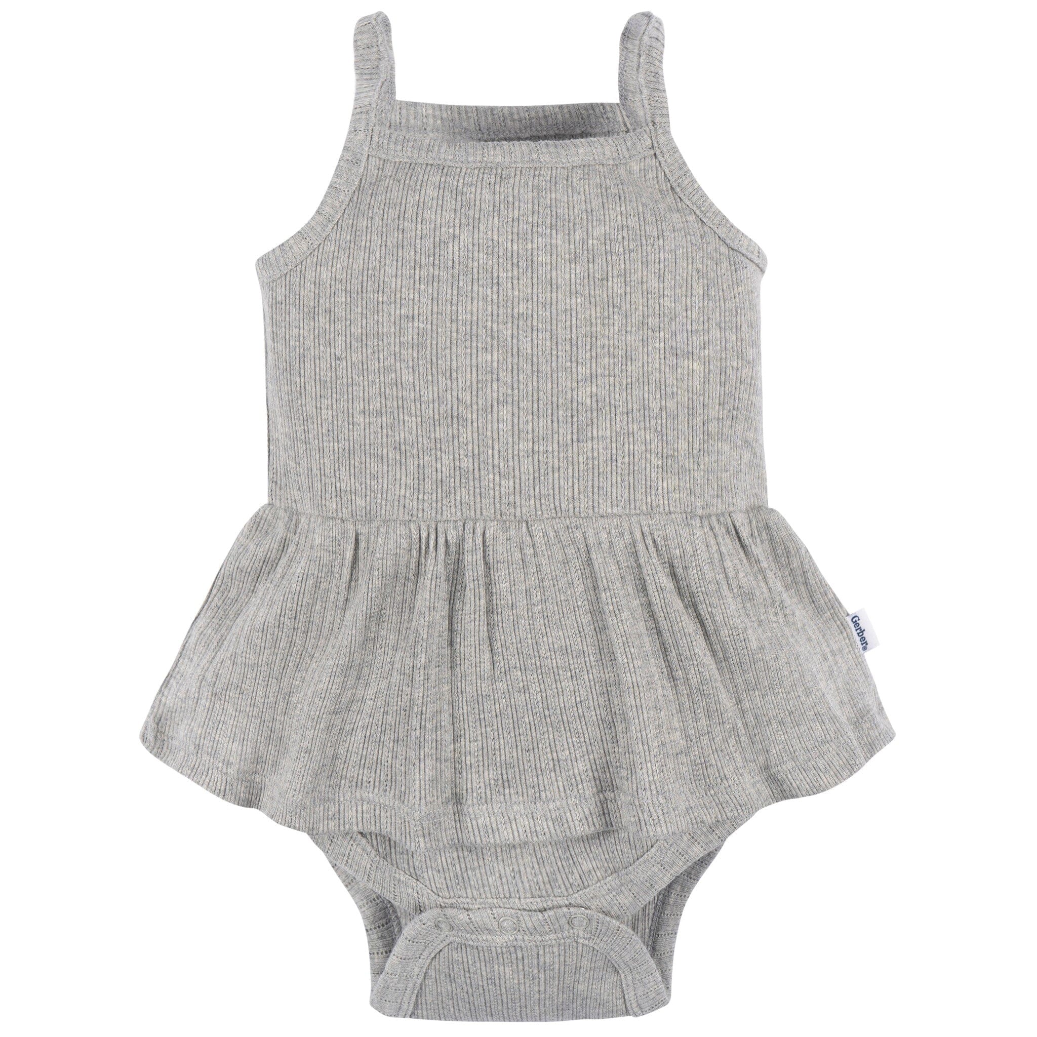 3-Pack Baby Girls Coral, Gray, & Navy Sleeveless Skirted Onesies Bodysuits