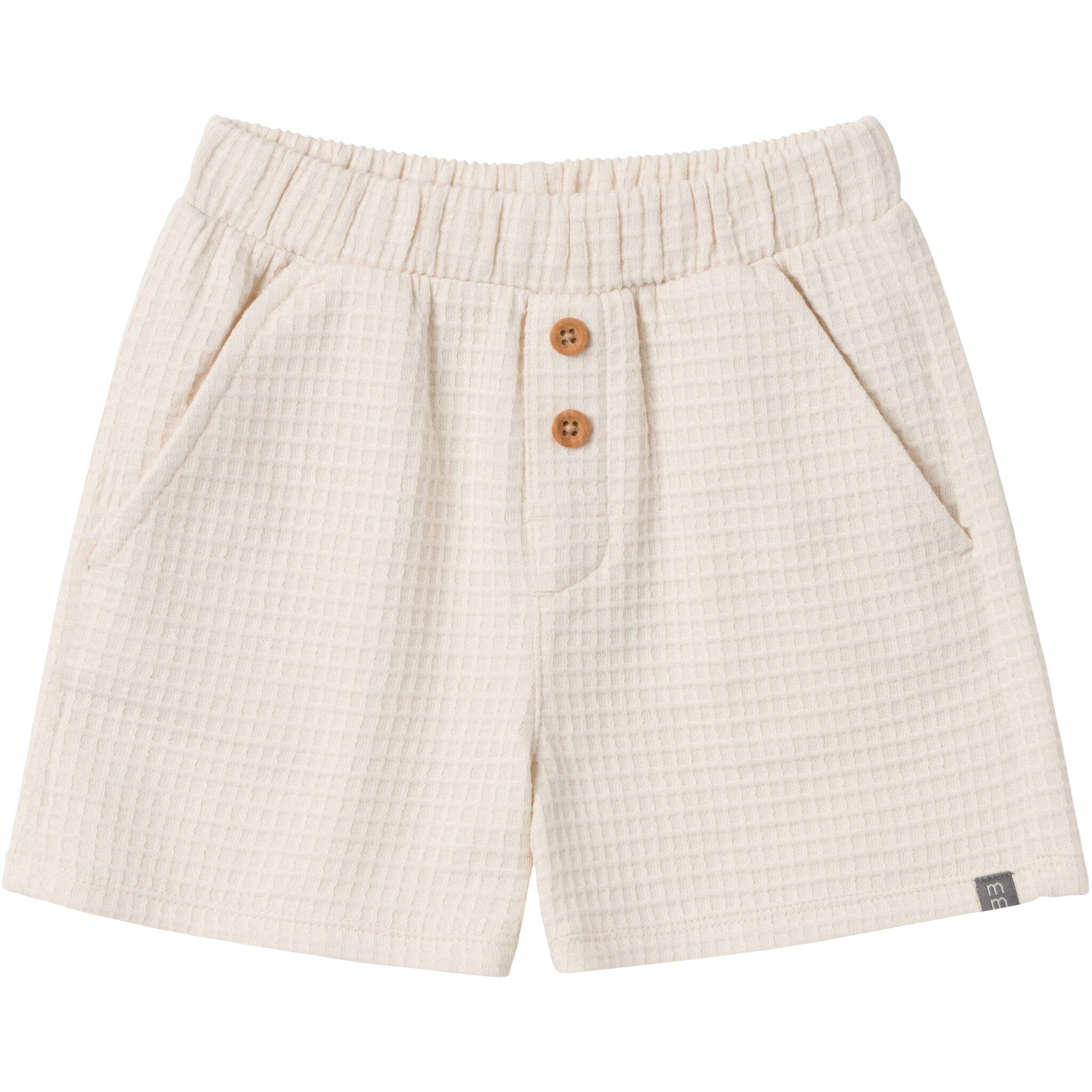 2-Piece Toddler Boys Beige Johnny Collar and Shorts Set