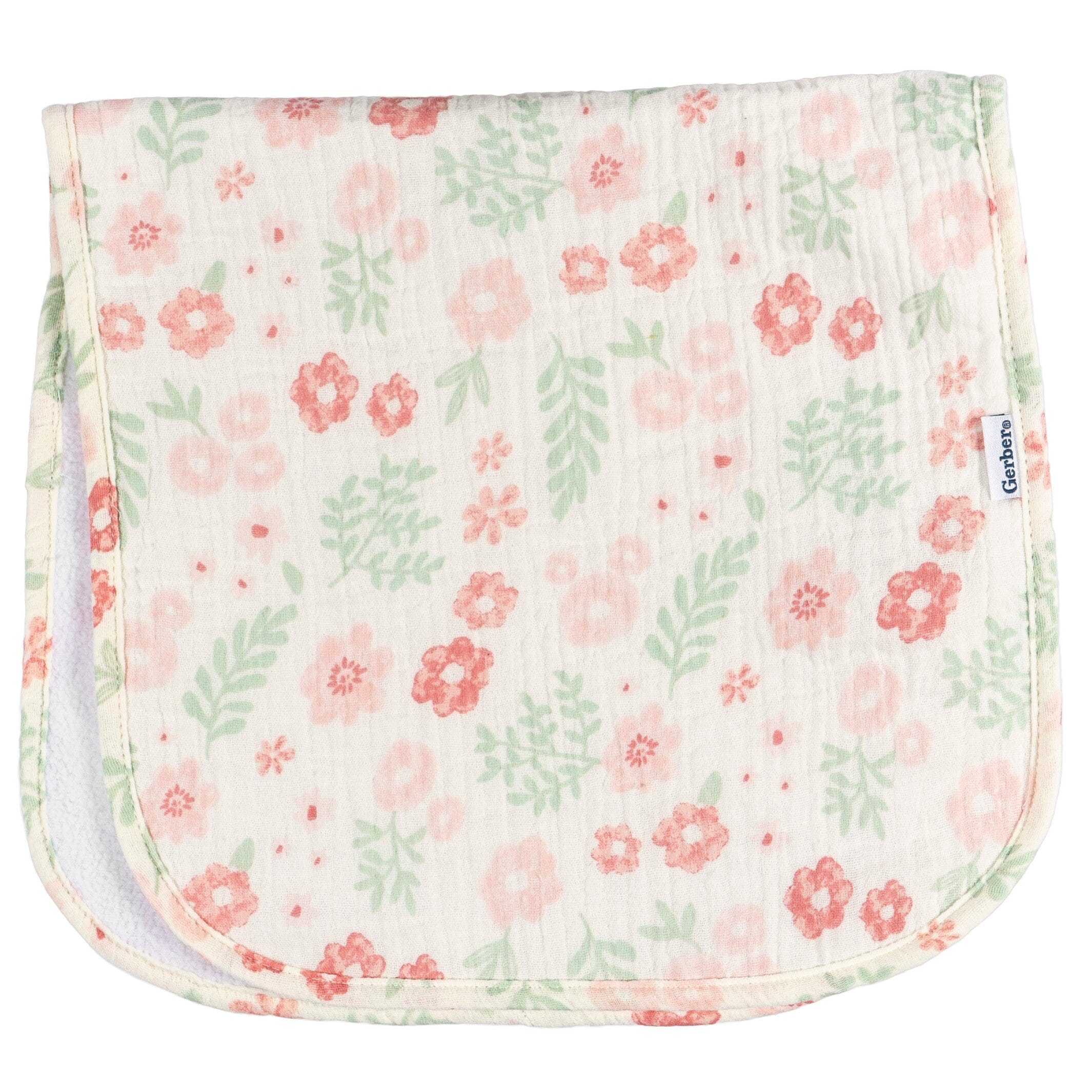 5-Pack Baby Girls Pink Floral Muslin Burp Cloths