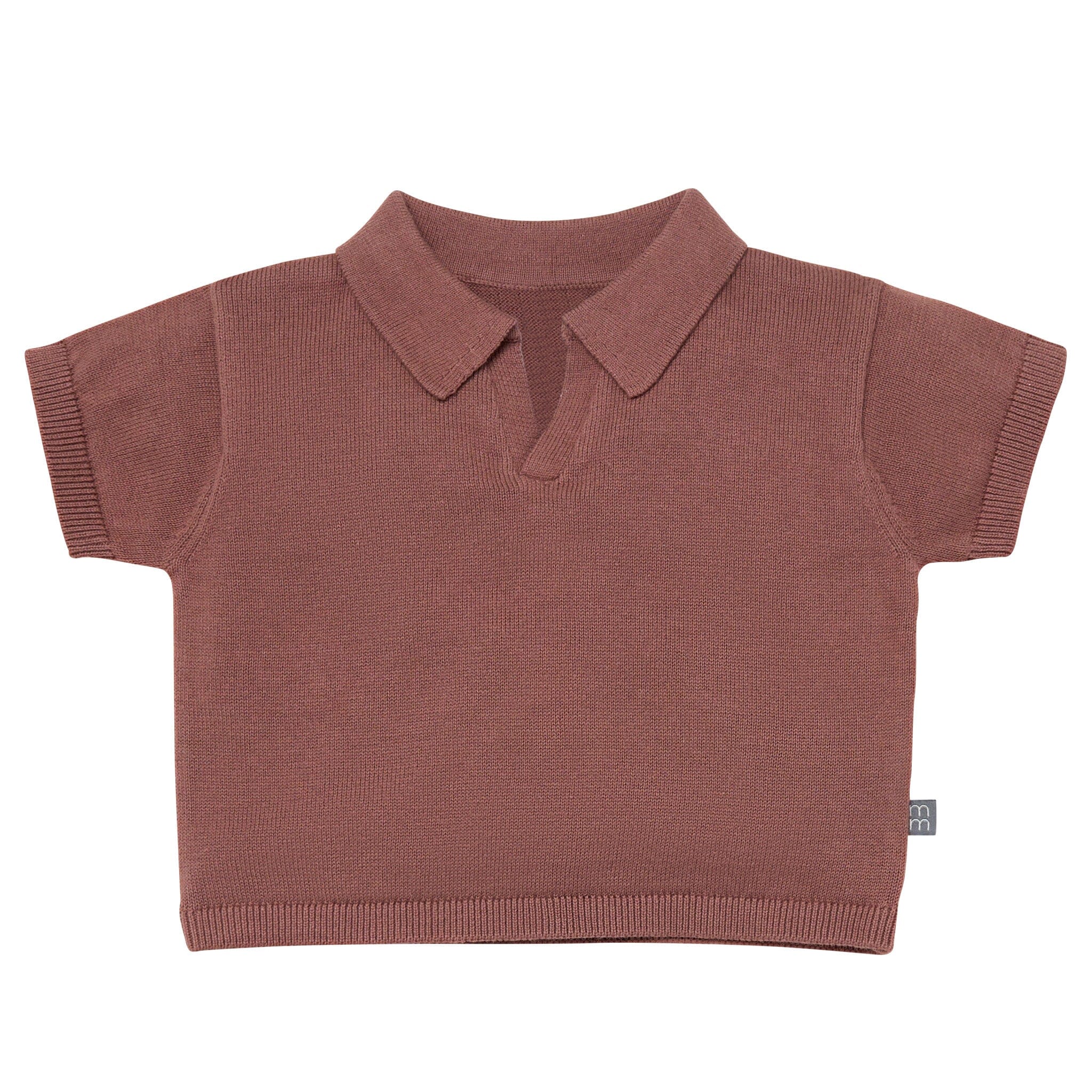 2-Piece Baby Boys Brown Johnny Collar Sweater Knit Set