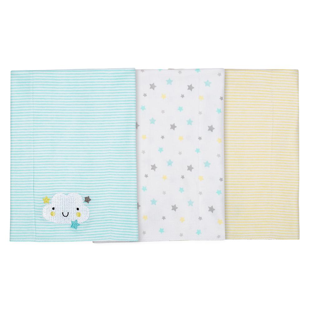 3-Pack Neutral Clouds Knit Burp Cloths