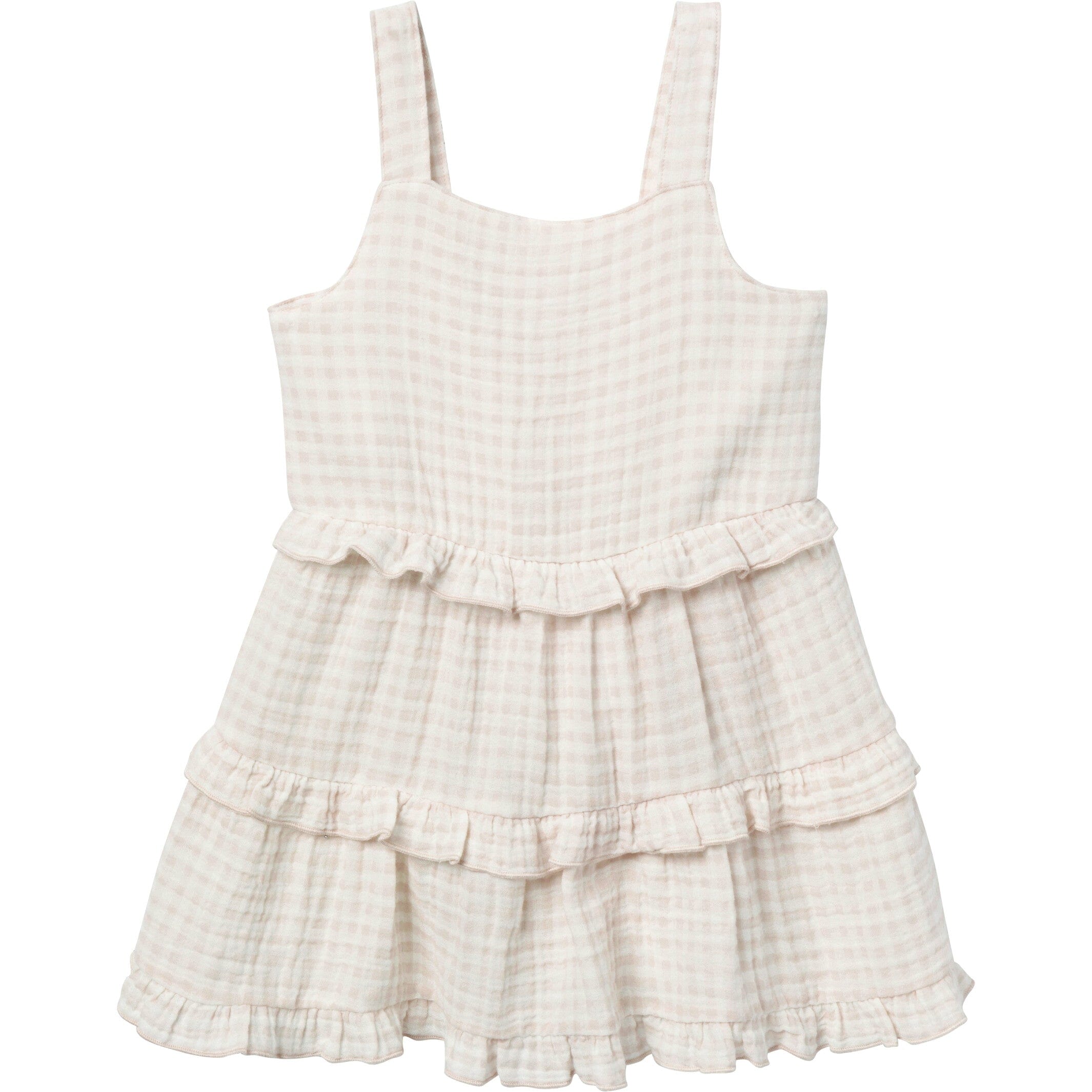 Mommy & Me Tan Gingham Gauze Dresses Bundle