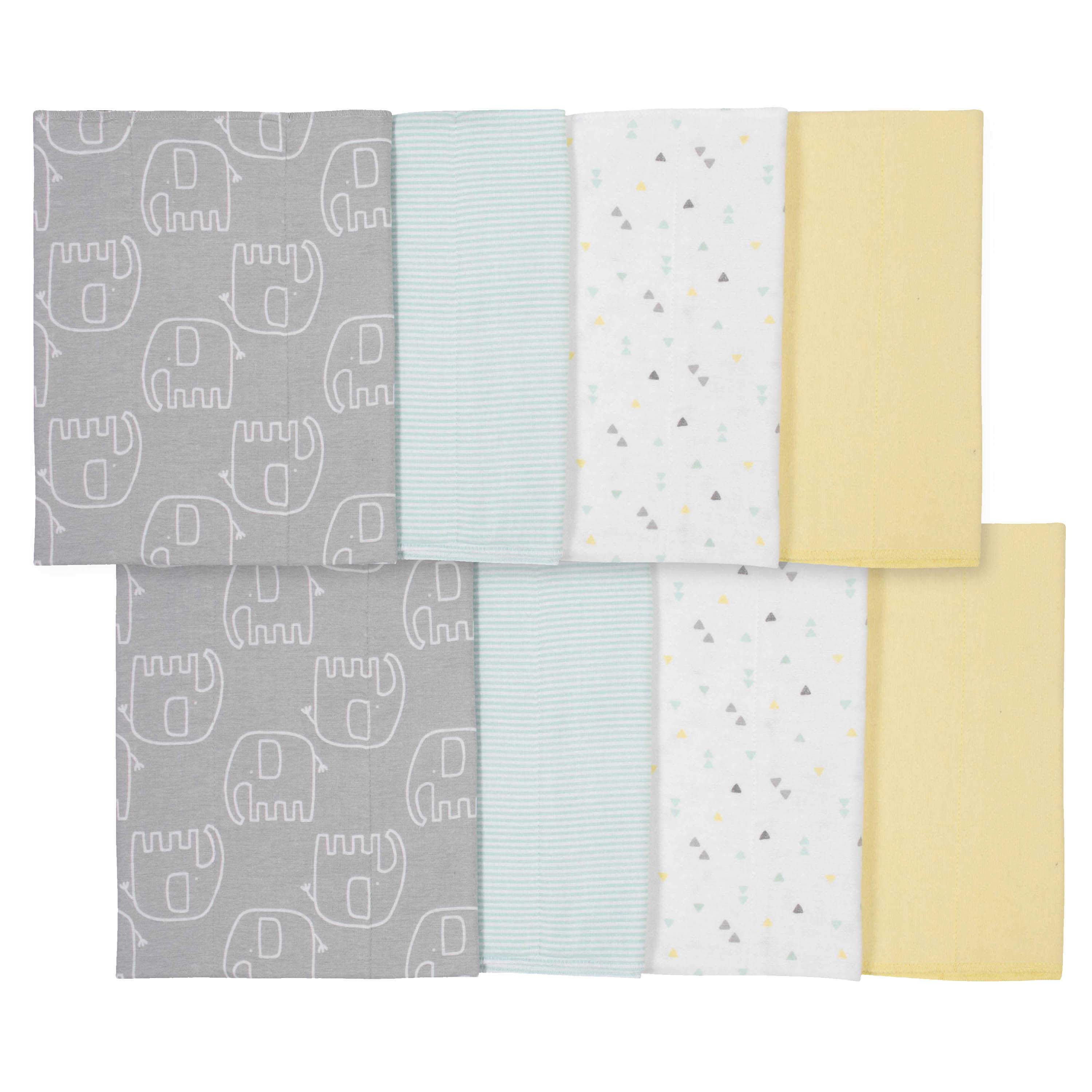 8-Pack Baby Neutral Animals Burp Cloths