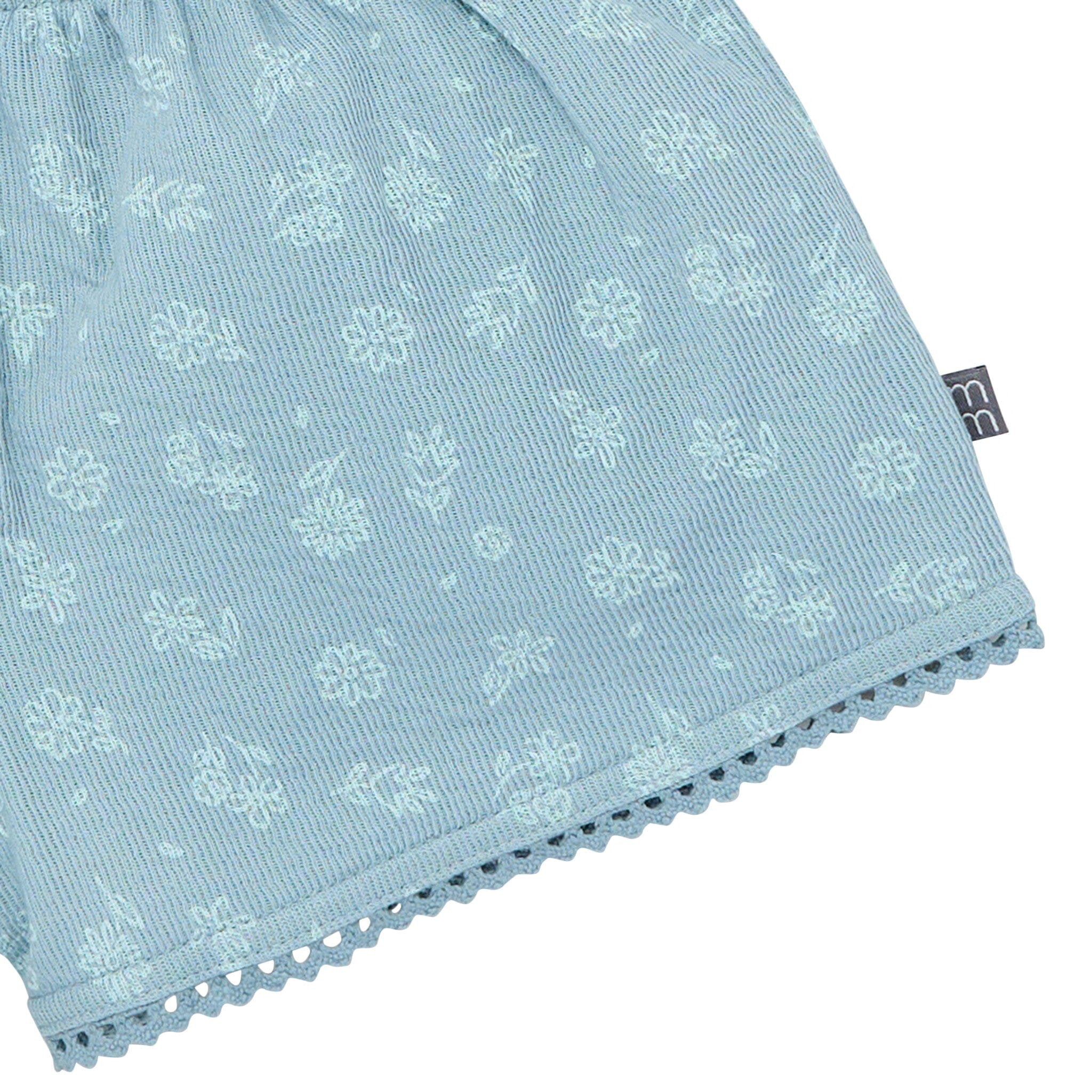 2-Piece Infant & Toddler Girls Teal Floral Top and Shorts Set